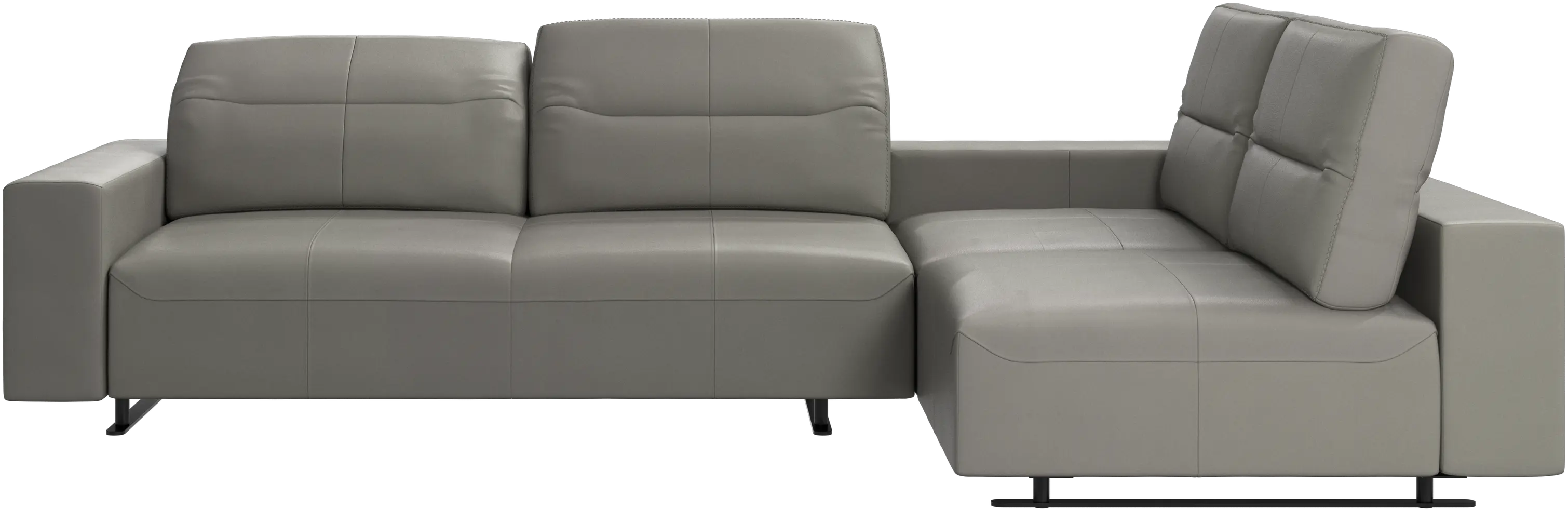 Hampton corner sofa with adjustable back and storage on left side