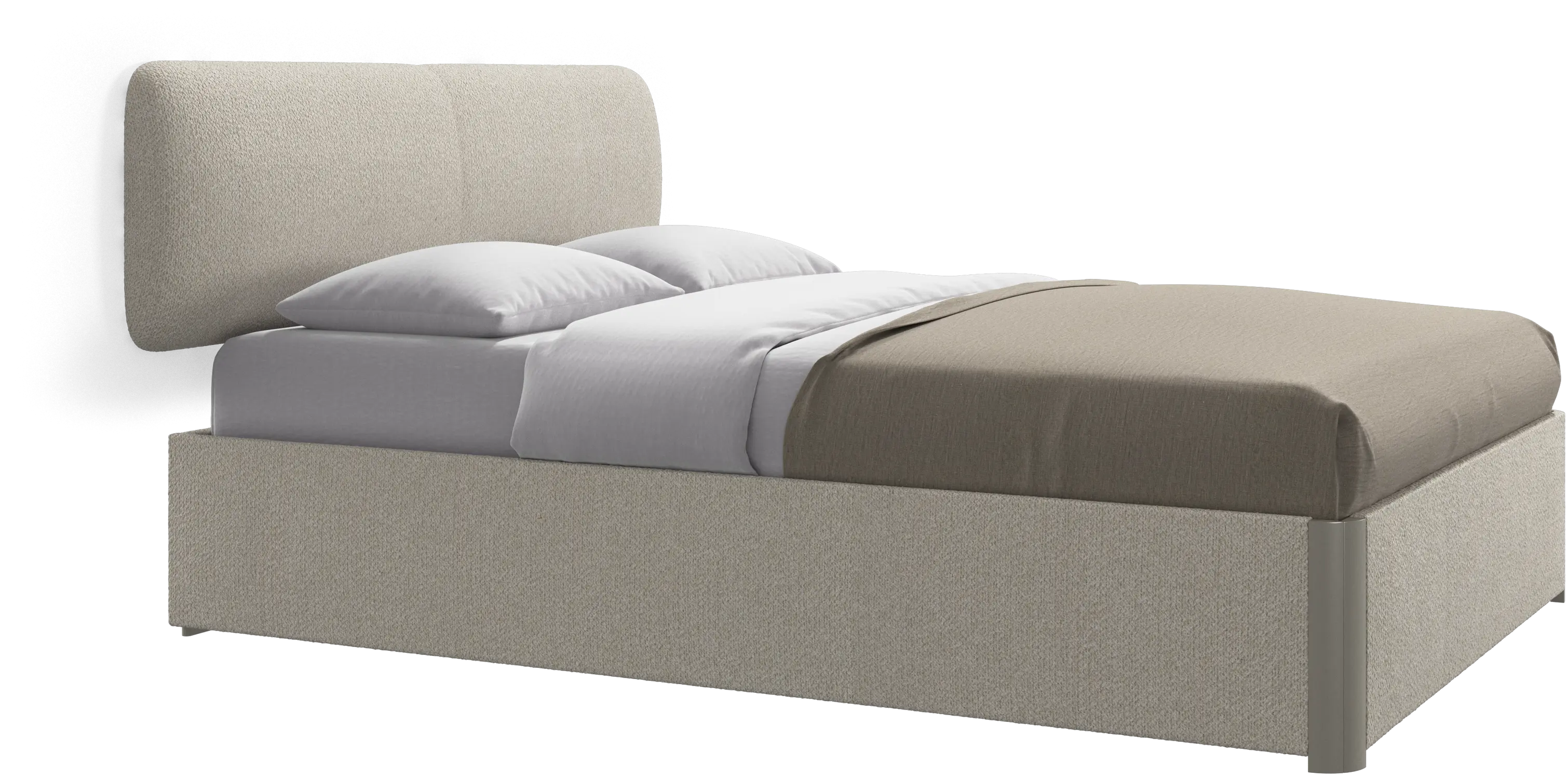 Element cama, cabecero montado en la pared, con láminas y solución de almacenamiento, excl. colchón