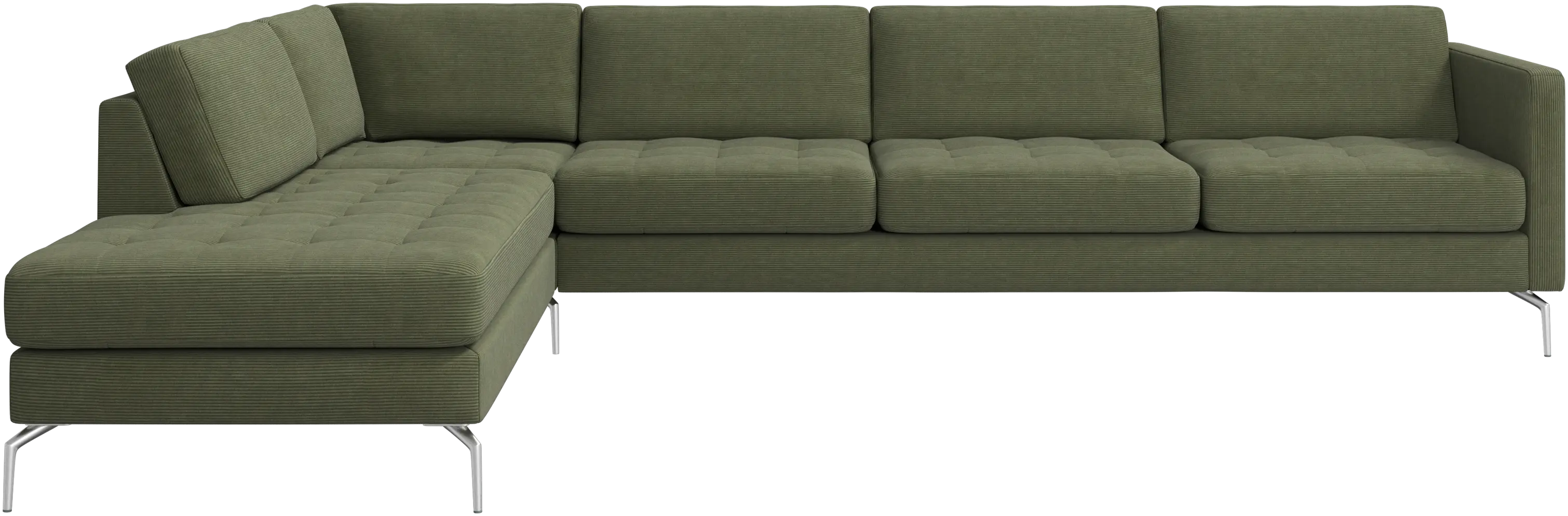 Osaka corner sofa with lounging unit, tufted seat