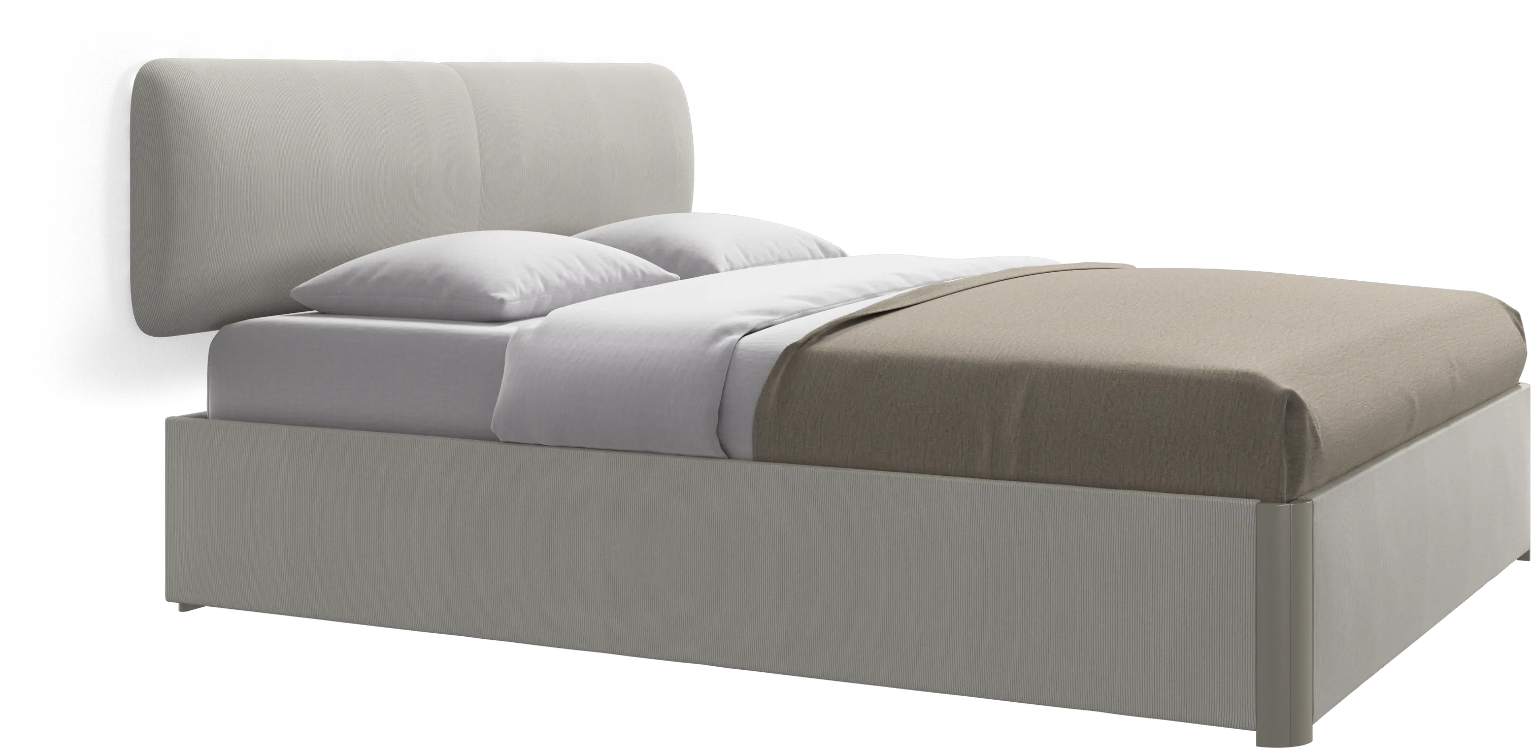 Element cama, cabecero montado en la pared, con láminas y solución de almacenamiento, excl. colchón