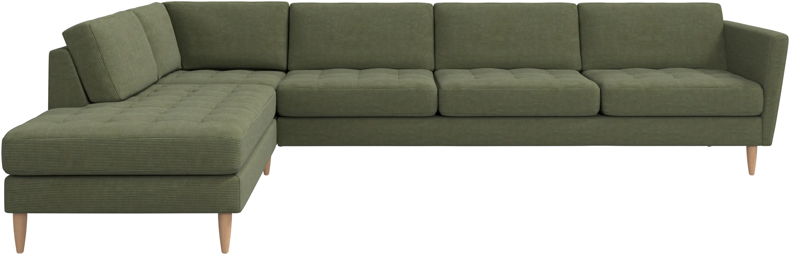Osaka corner sofa with lounging unit, tufted seat