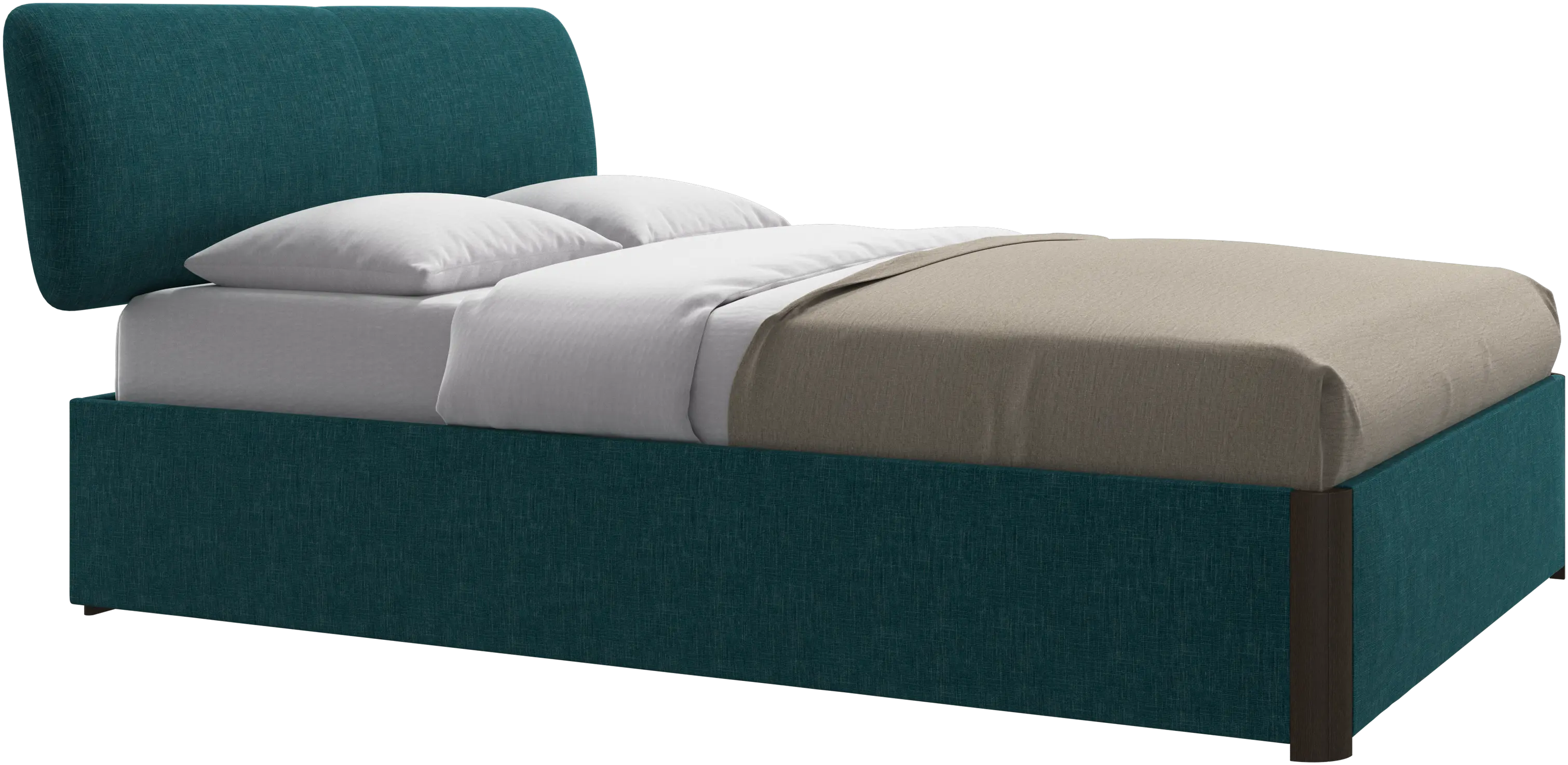 Element bed, bed-mounted headboard, with slats and storage solution, excl. mattress