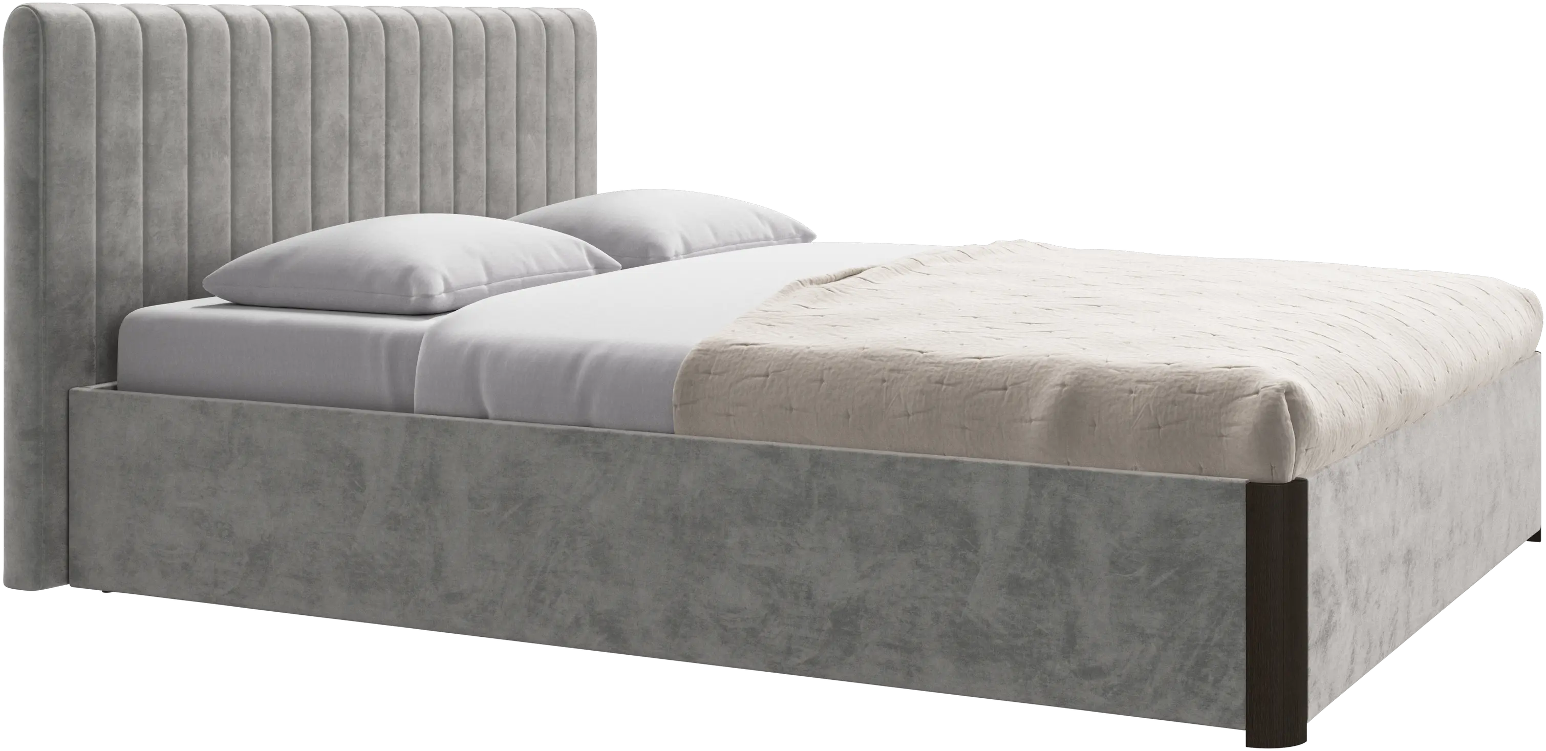 Element bed, bed-mounted headboard, with slats and storage solution, excl. mattress