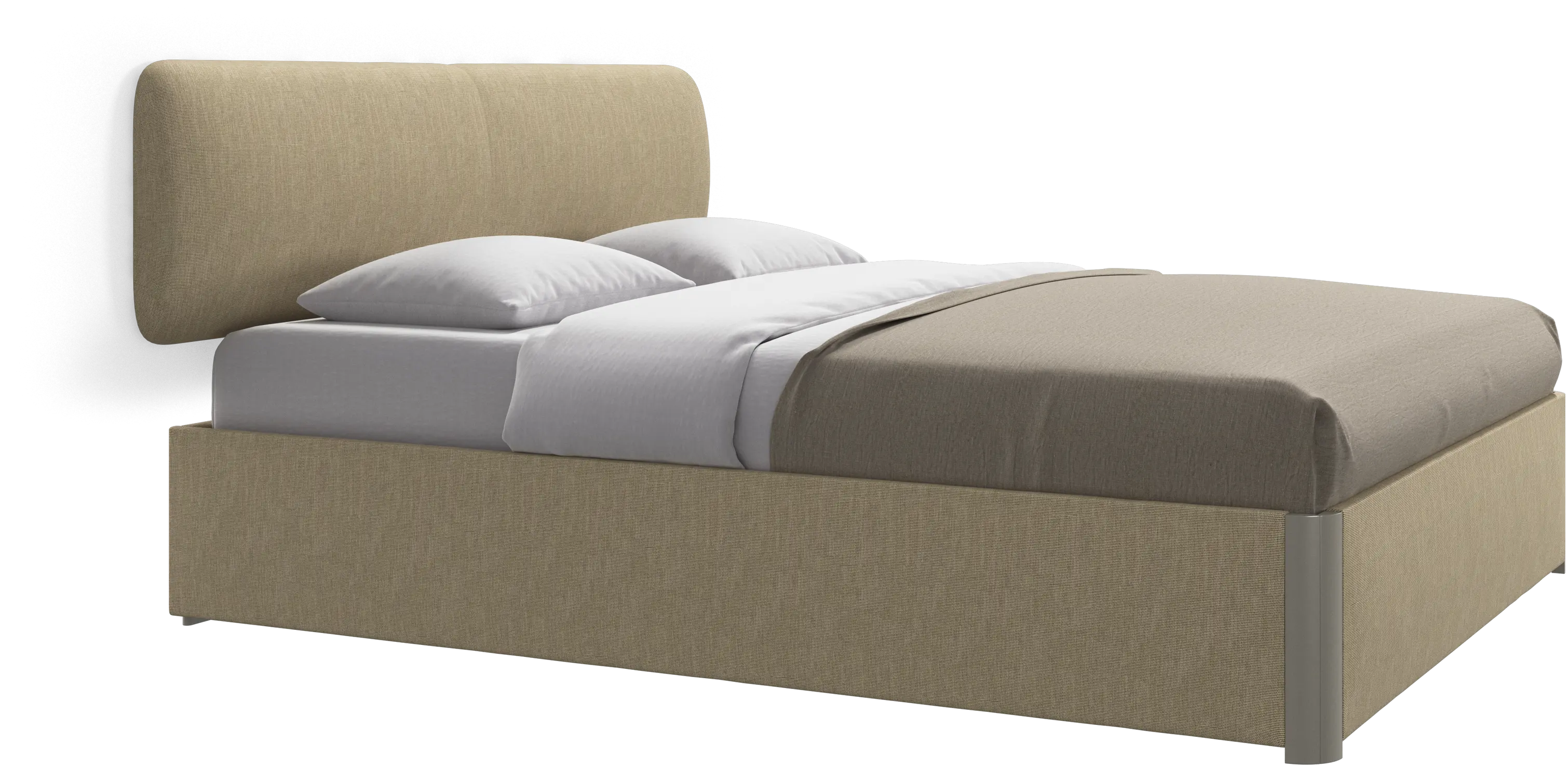 Element bed, wall-mounted headboard, with slats and storage solution, excl. mattress