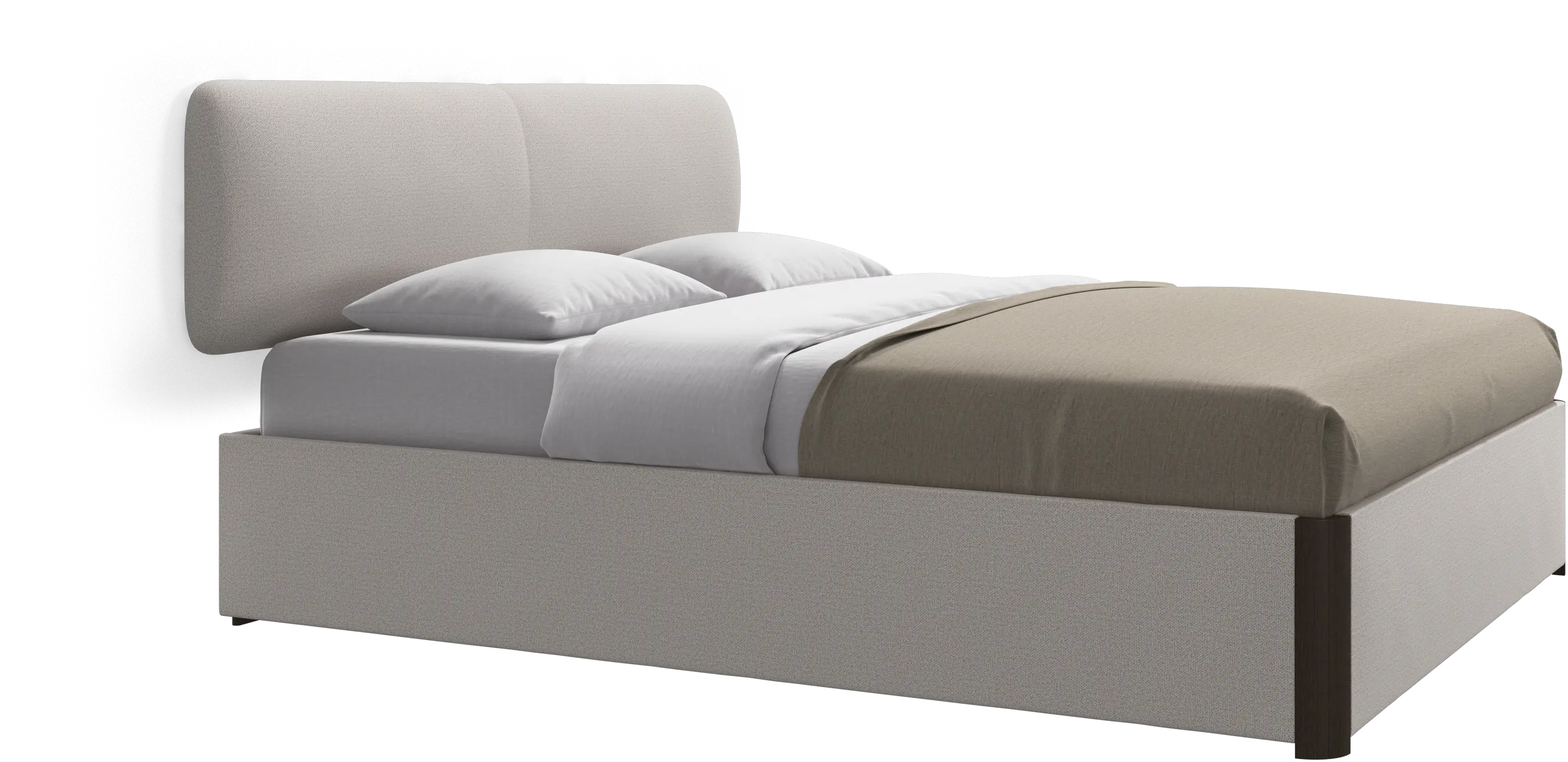 Element bed, wall-mounted headboard, with slats and storage solution, excl. mattress