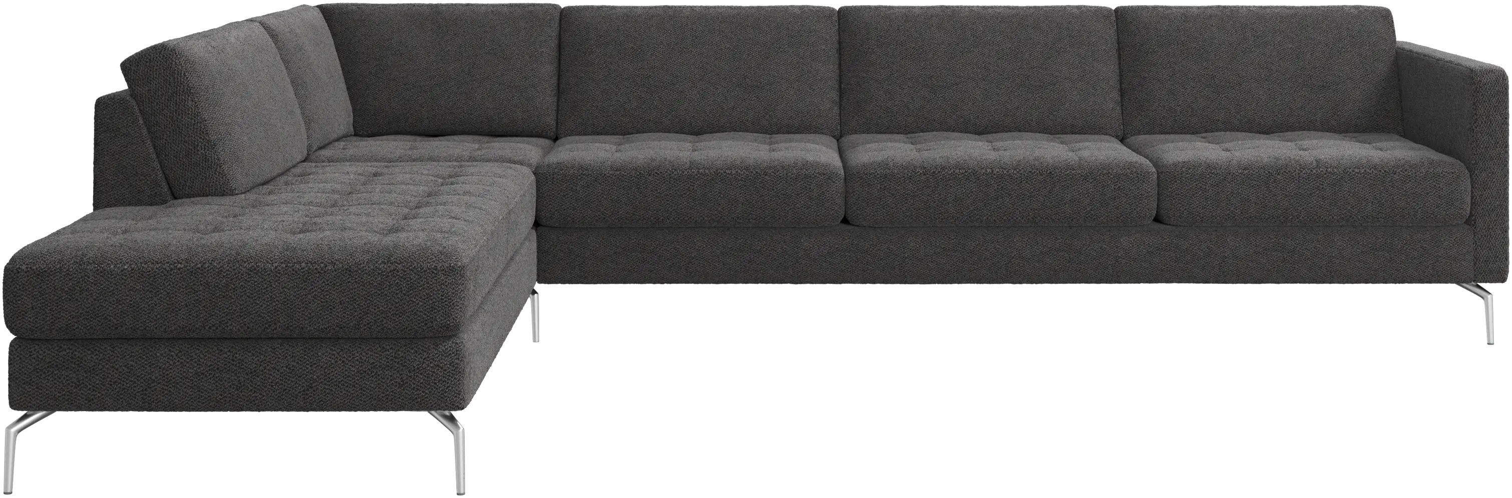 Osaka corner sofa with lounging unit, tufted seat