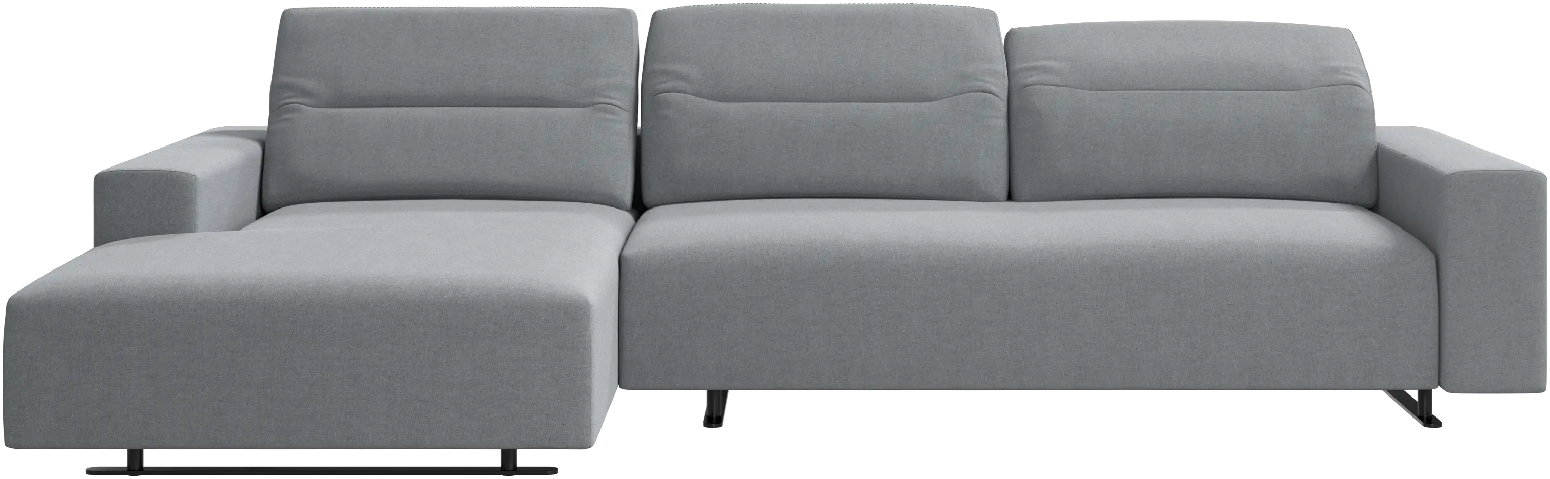 Hampton sofa with adjustable back and resting unit left side, storage right side