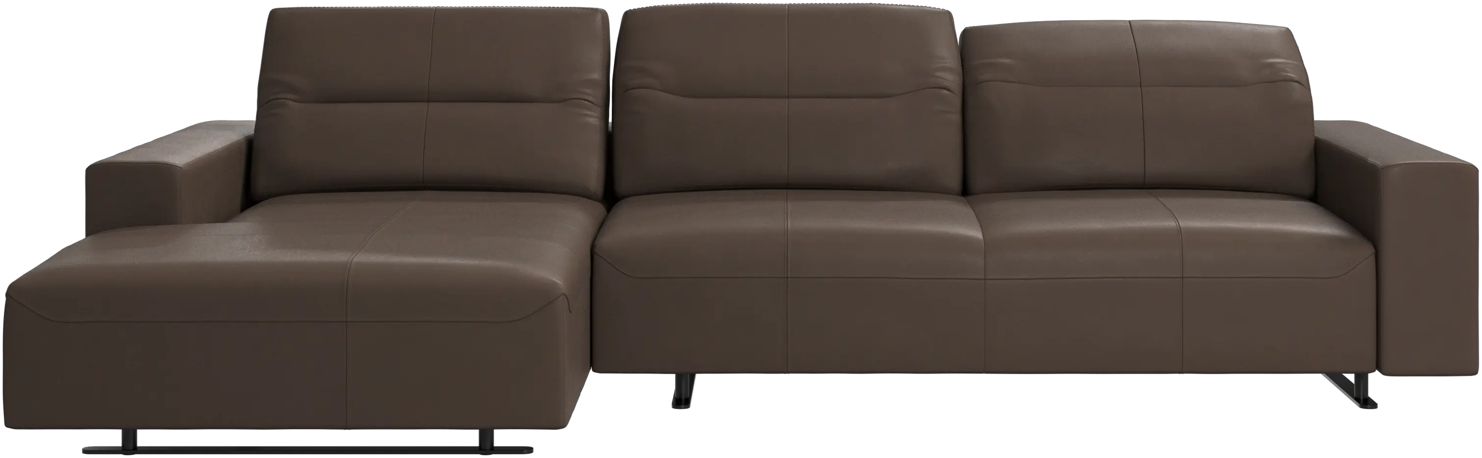 Hampton sofa with adjustable back, resting unit and storage left side