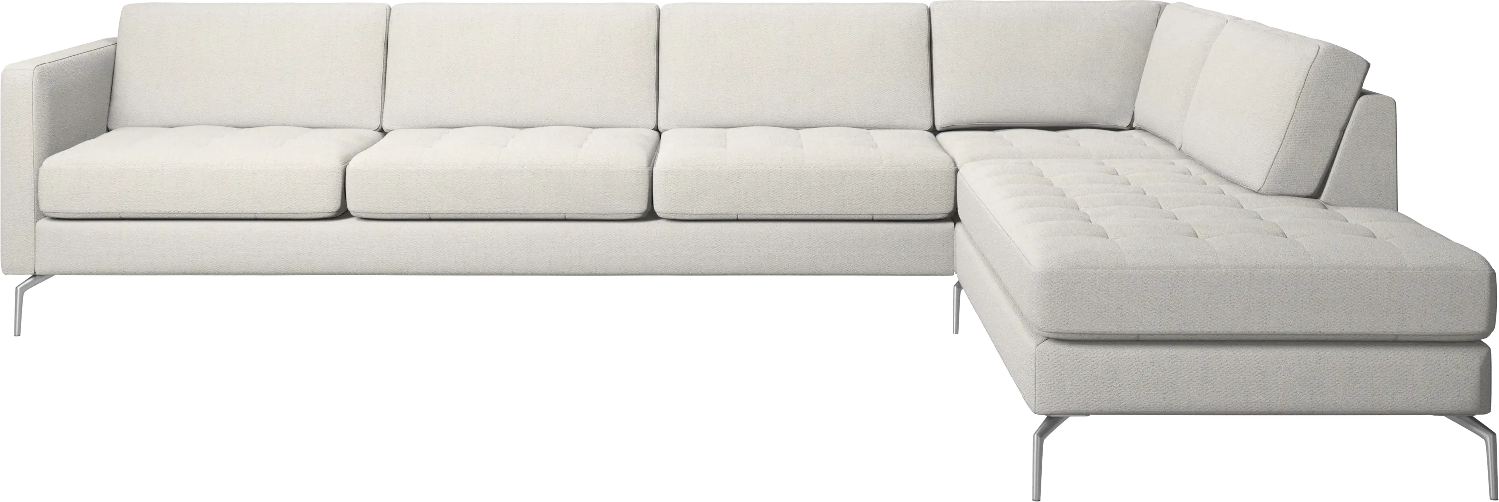 Osaka corner sofa with lounging unit, tufted seat