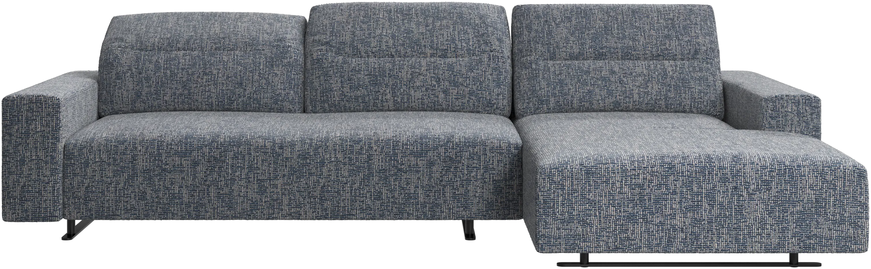 Hampton sofa with adjustable back, resting unit and storage right side