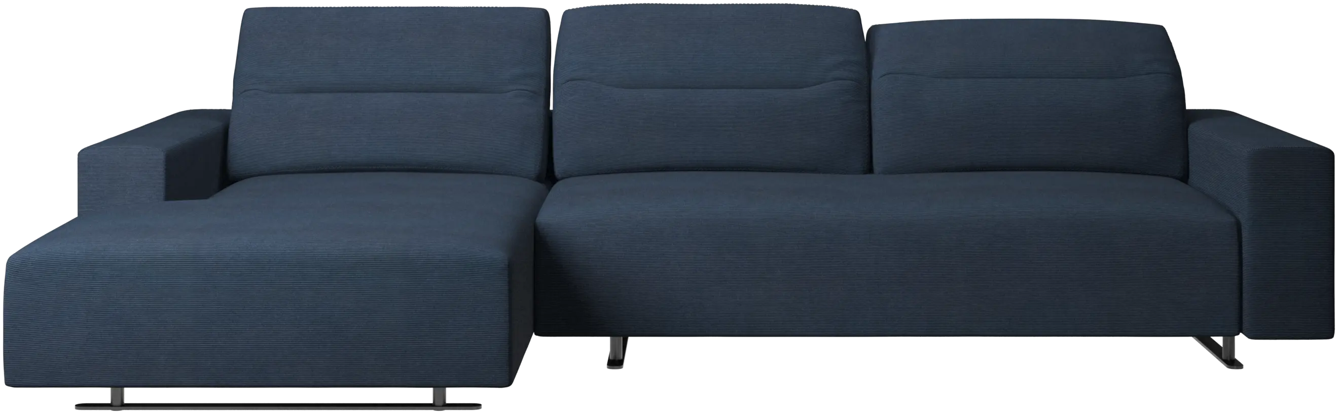 Hampton sofa with adjustable back, resting unit and storage left side