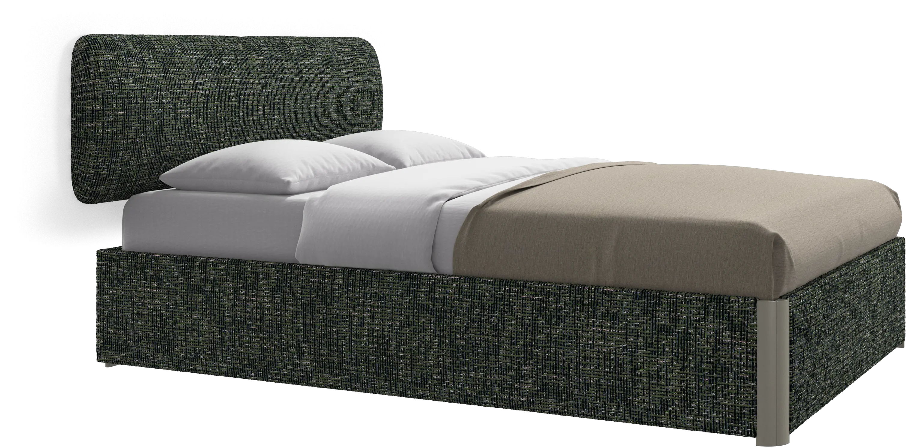 Element bed, wall-mounted headboard, with slats and storage solution, excl. mattress