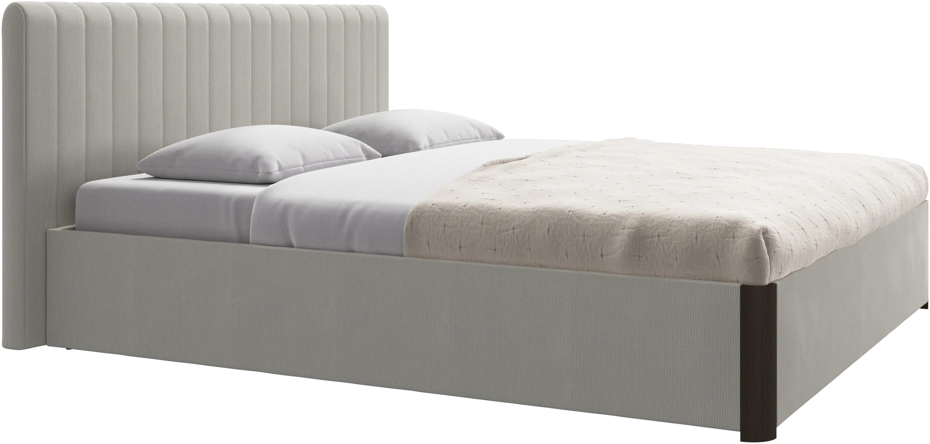 Element bed, bed-mounted headboard, with slats and storage solution, excl. mattress