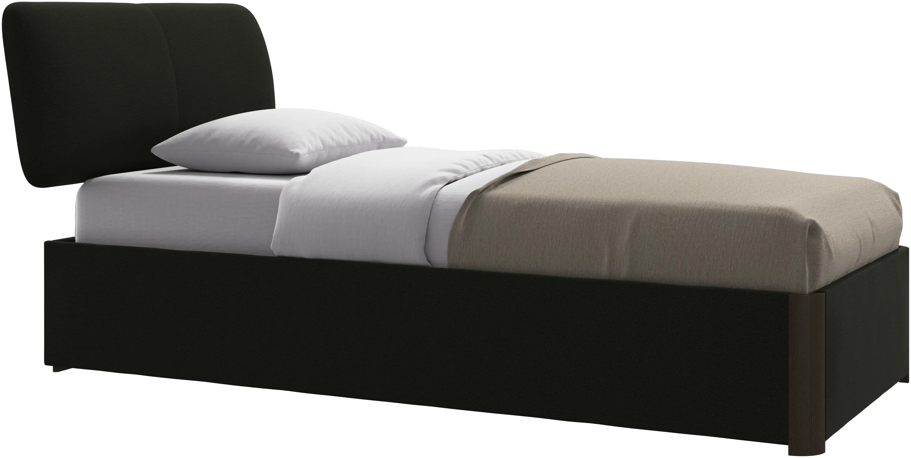 Element bed, bed-mounted headboard, with slats and storage solution, excl. mattress