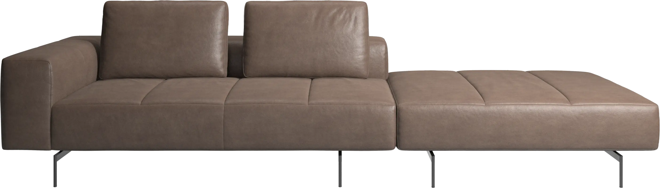 Amsterdam sofa with pouf on right side