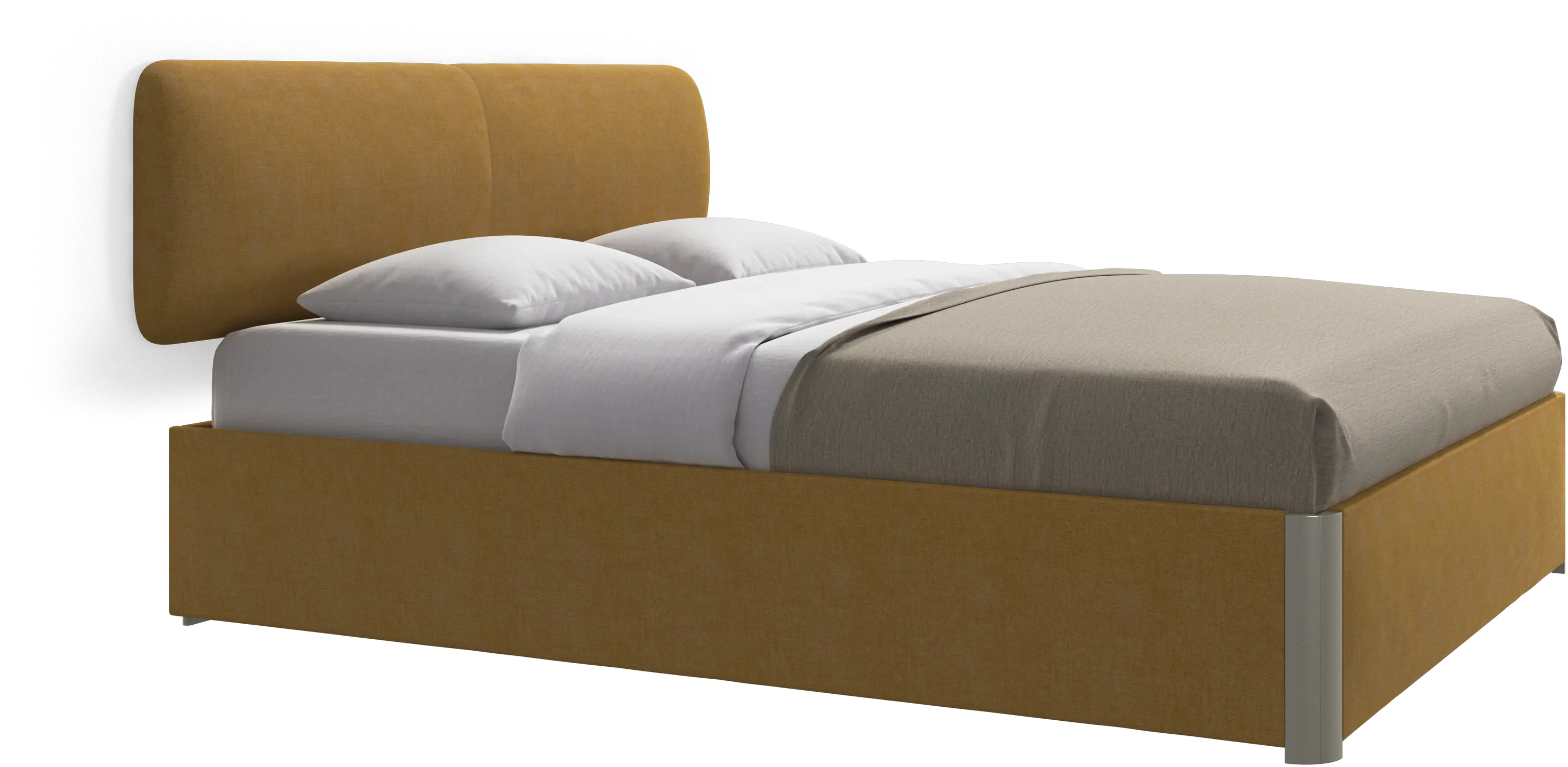 Element lit, tête de lit murale, avec lattes et solution de stockage, excl. matelas