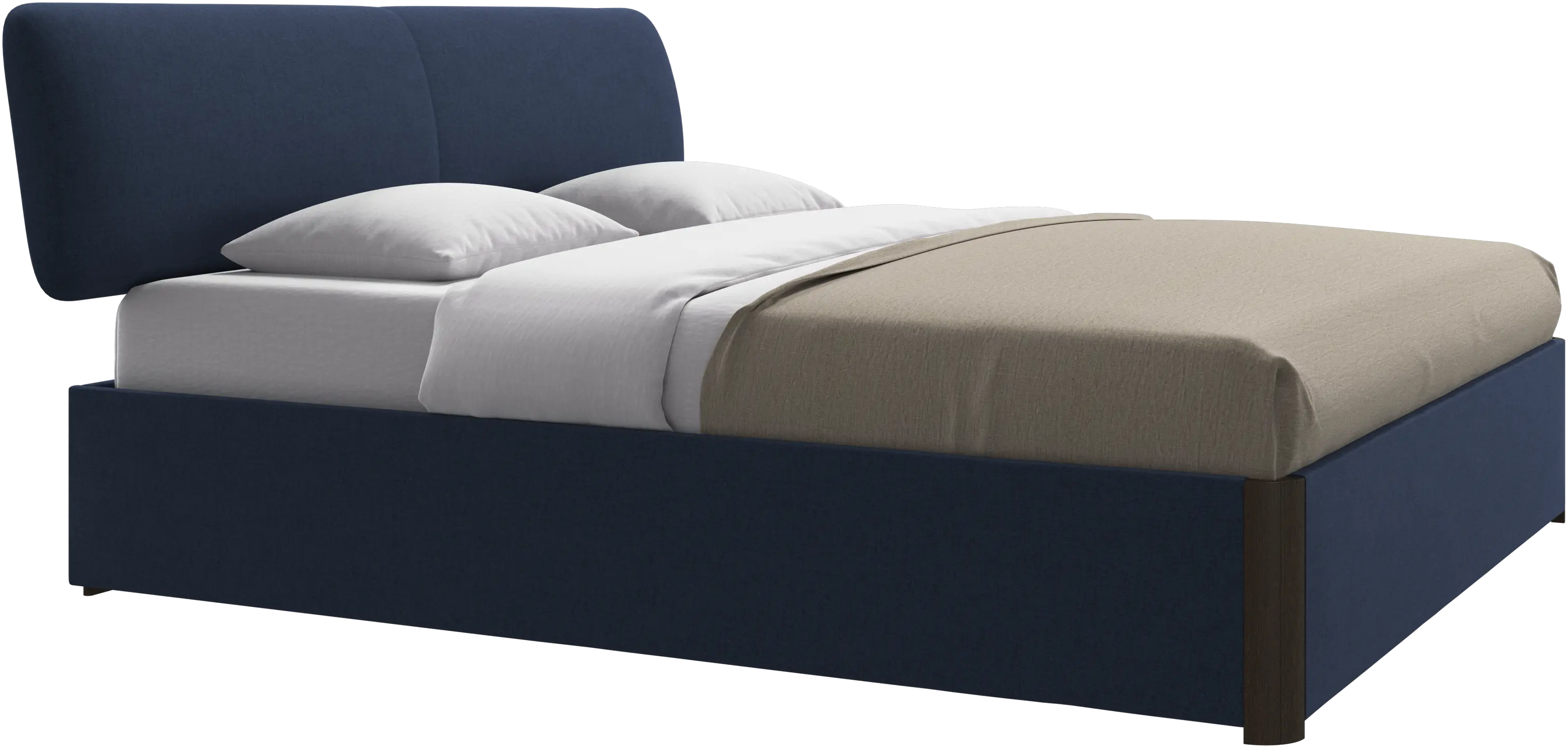 Element bed, bed-mounted headboard, with slats and storage solution, excl. mattress