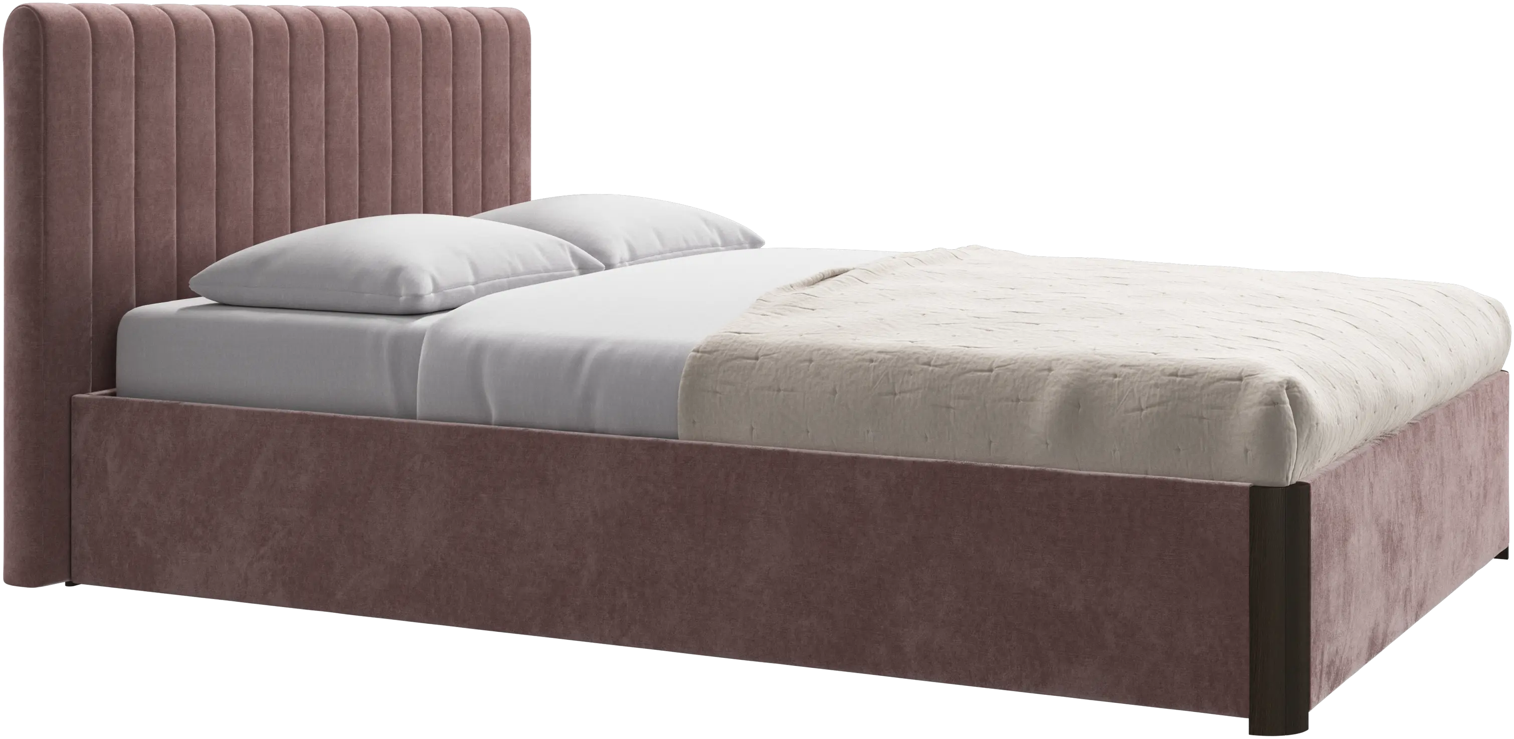 Element bed, bed-mounted headboard, with slats and storage solution, excl. mattress