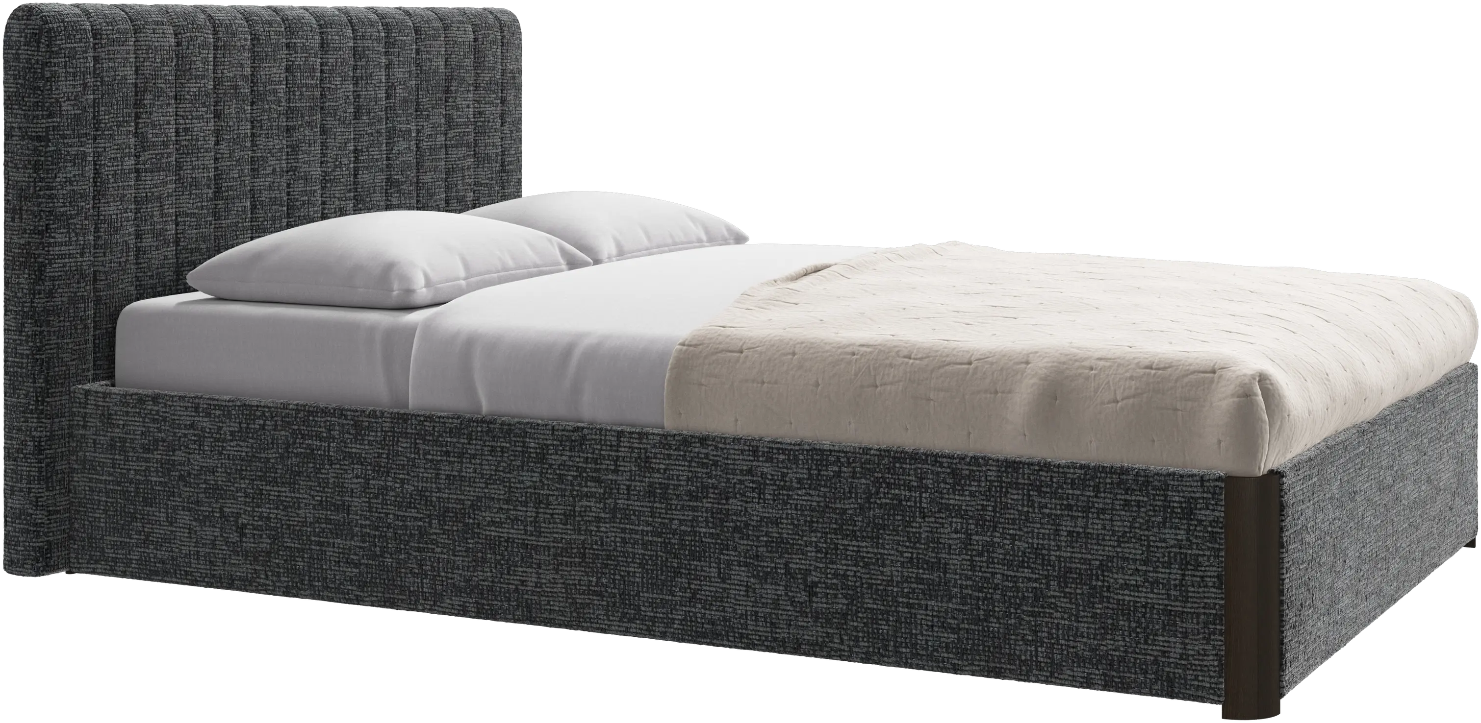 Element bed, bed-mounted headboard, with slats and storage solution, excl. mattress