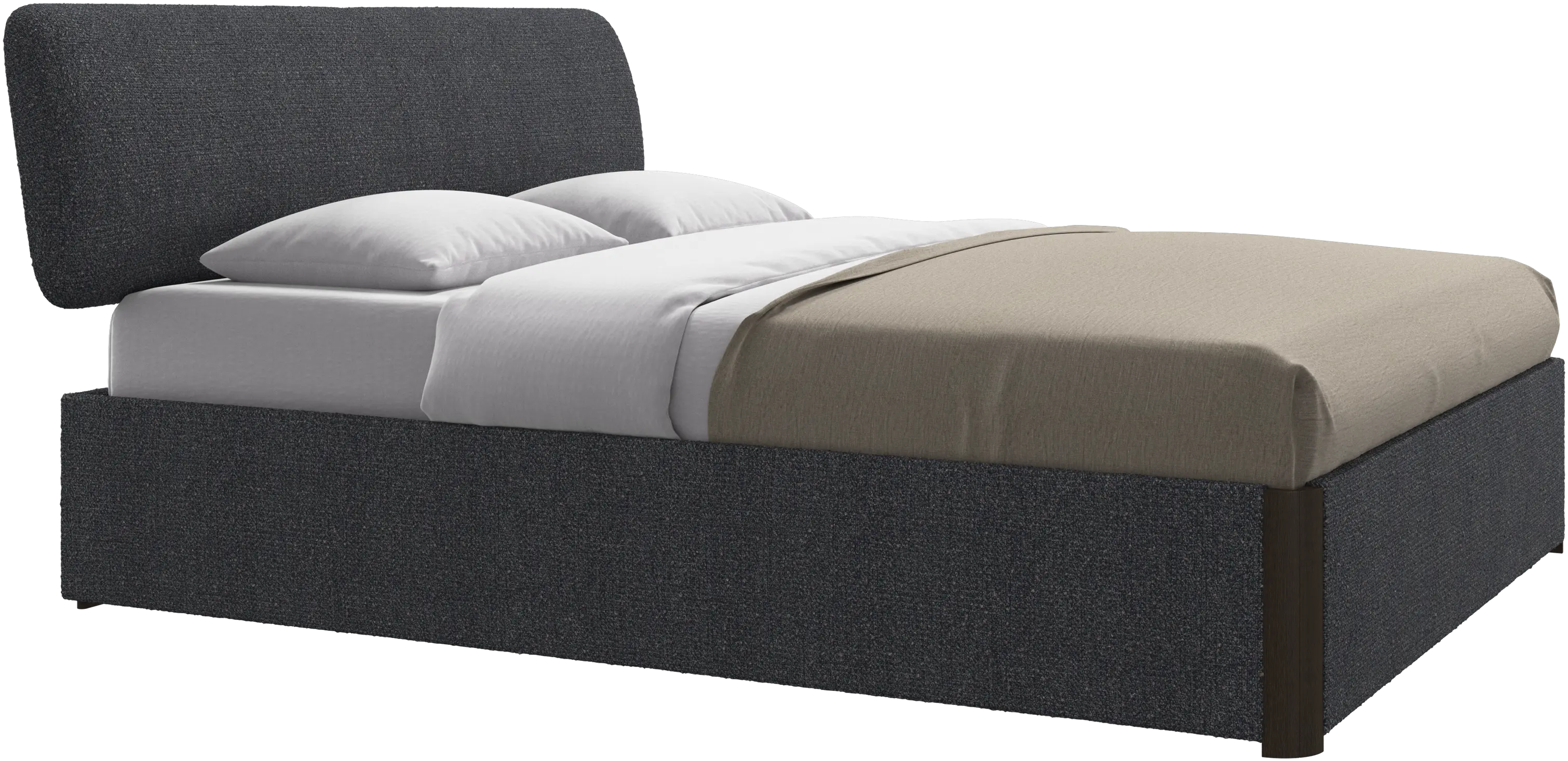 Element bed, bed-mounted headboard, with slats and storage solution, excl. mattress