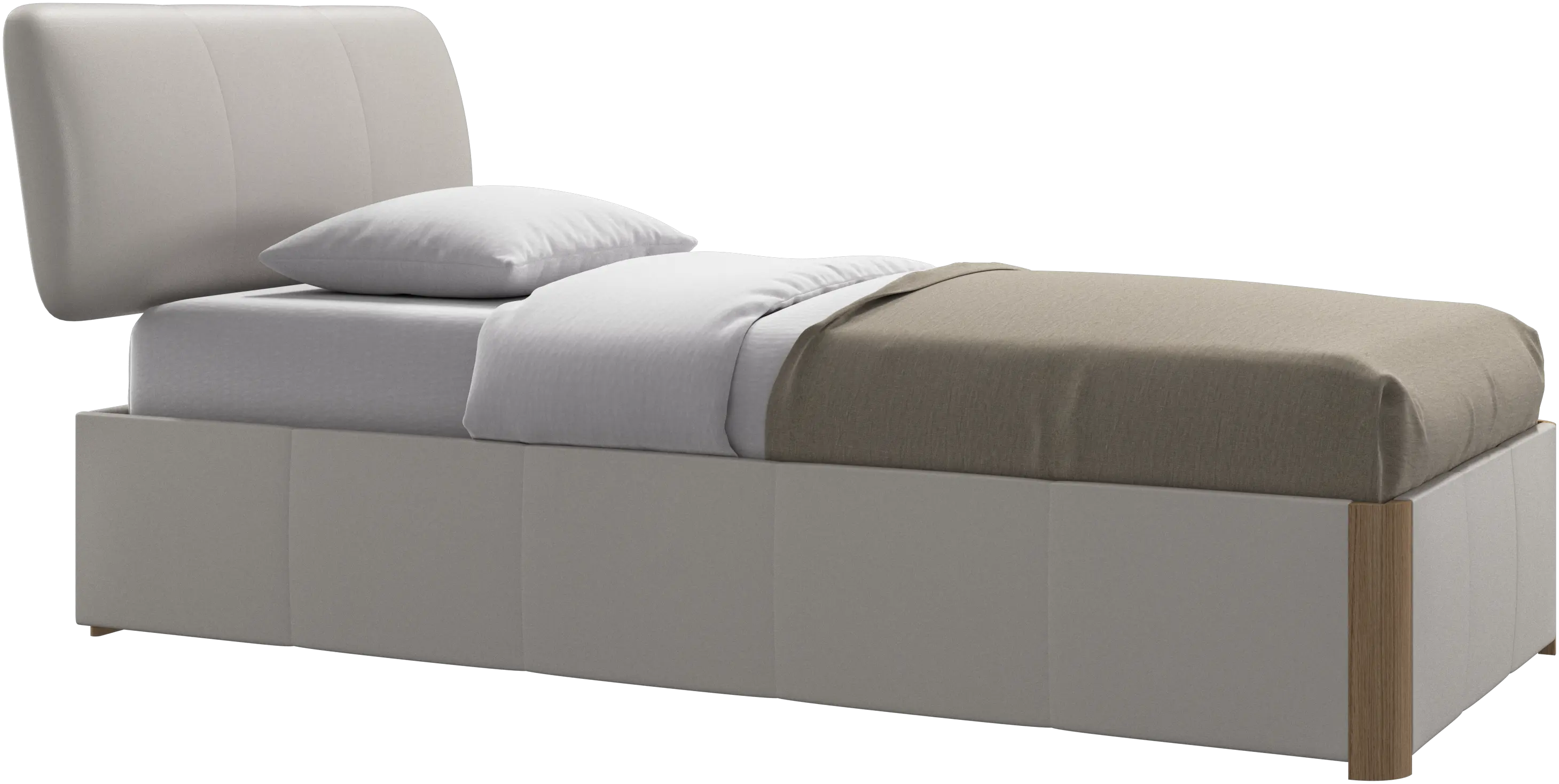 Element bed, bed-mounted headboard, with slats and storage solution, excl. mattress