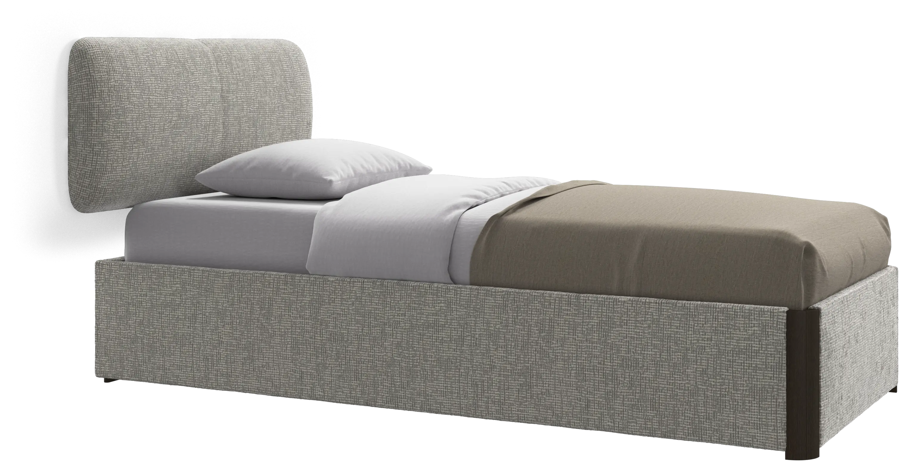 Element cama, cabecero montado en la pared, con láminas y solución de almacenamiento, excl. colchón