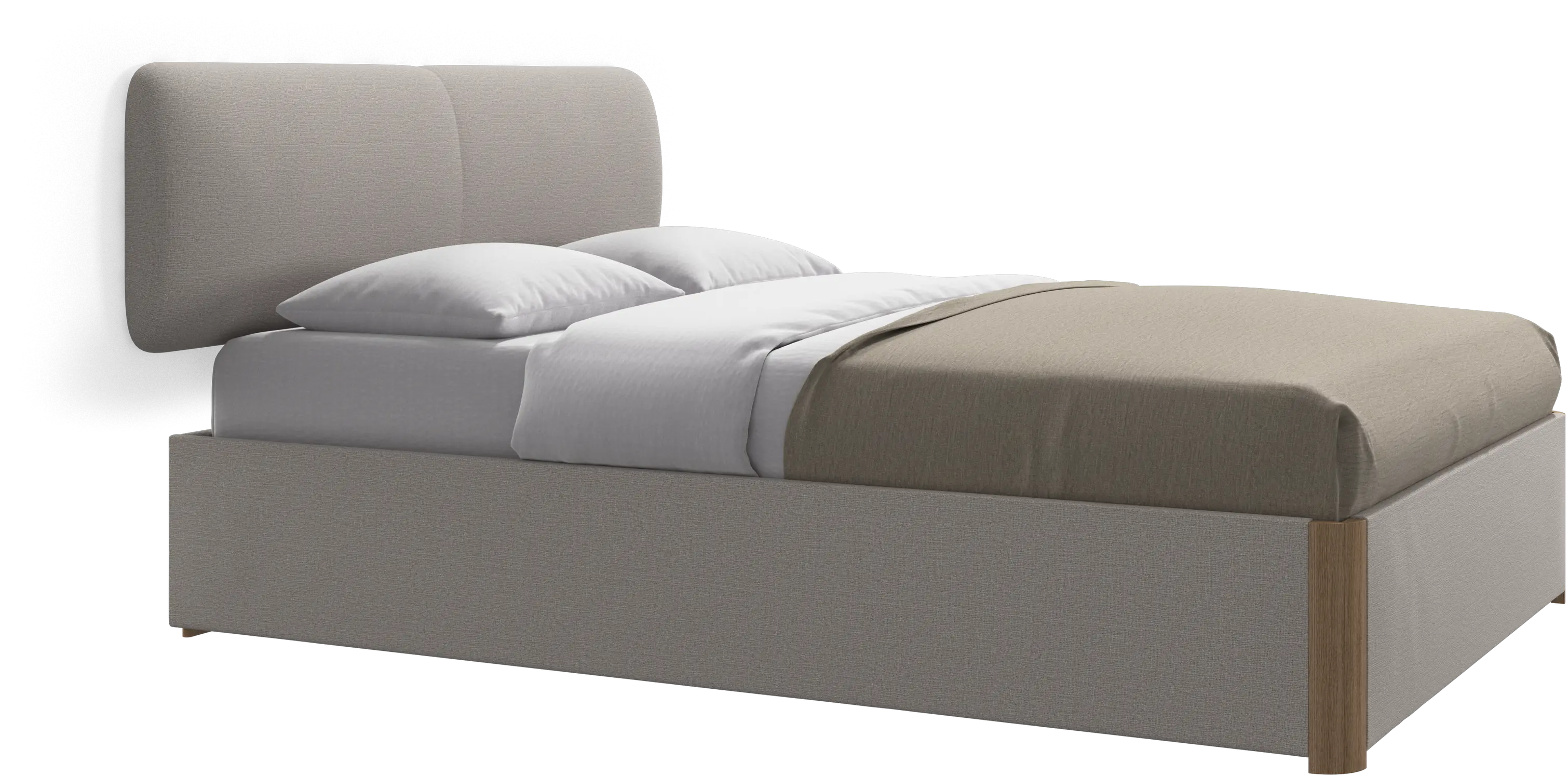 Element bed, wall-mounted headboard, with slats and storage solution, excl. mattress