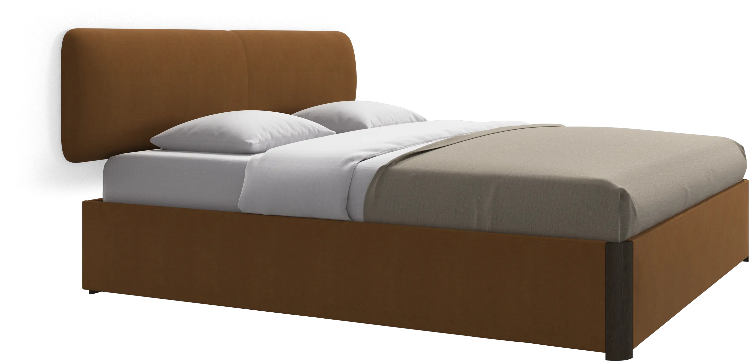 Element bed, wandgemonteerd hoofdbord, met latten en opbergoplossing, excl. matras
