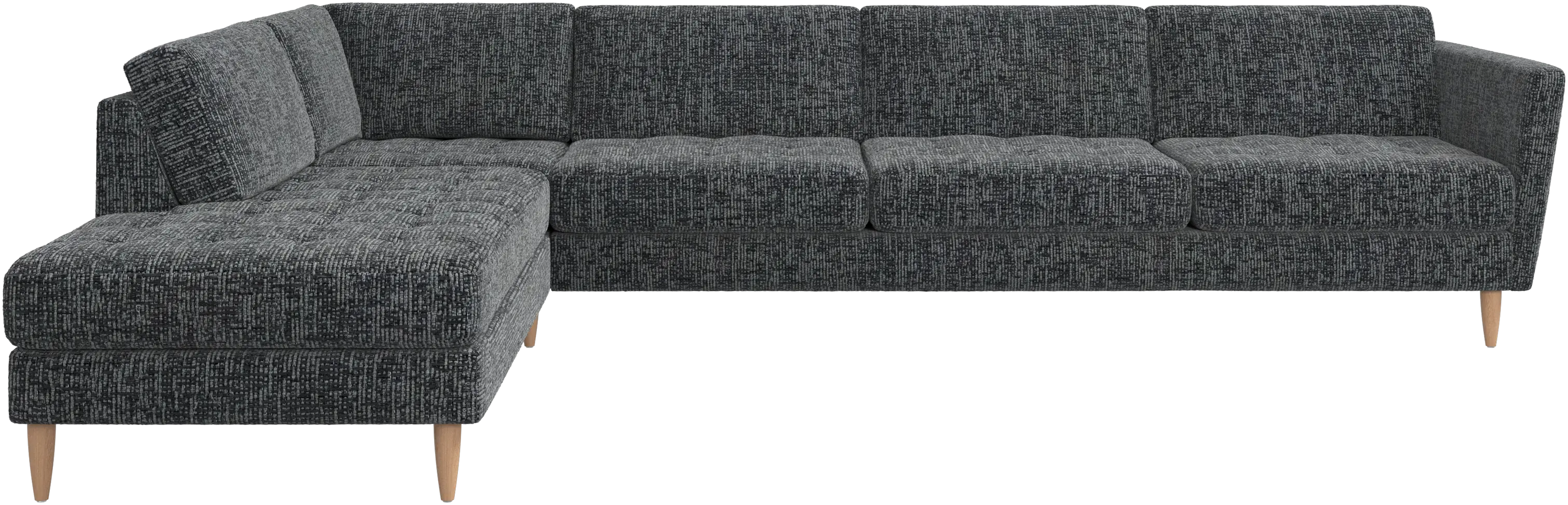 Osaka corner sofa with lounging unit, tufted seat
