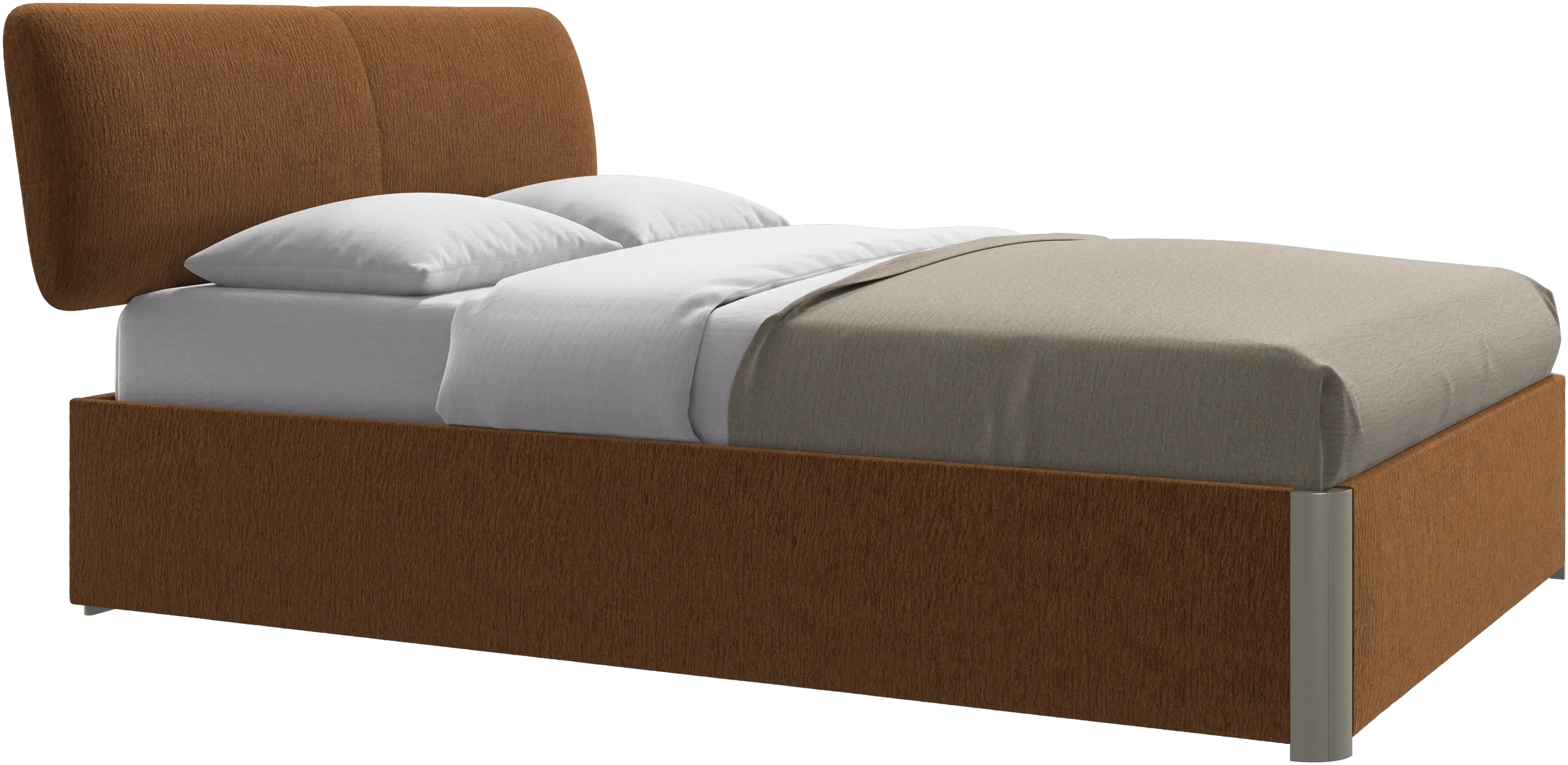 Element bed, bed-mounted headboard, with slats and storage solution, excl. mattress