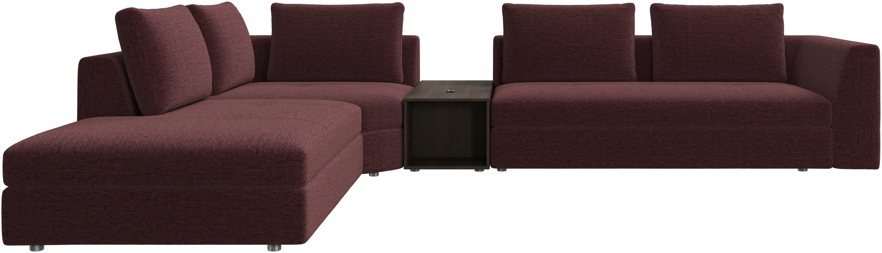 Bergamo Ecksofa mit Recamiere und Hocker mit Stauraum