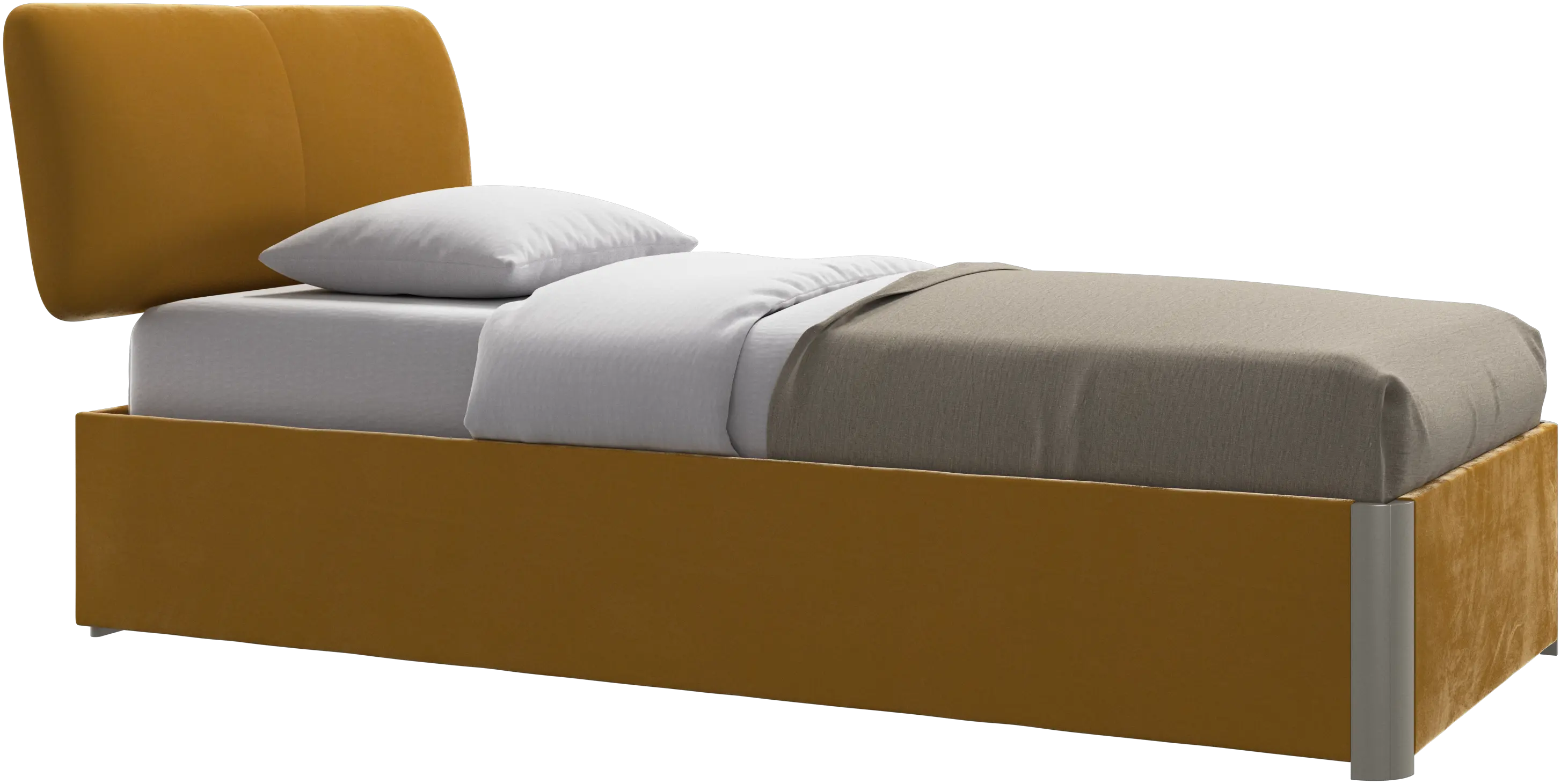 Element cama, cabecero montado en la cama, con láminas y solución de almacenamiento, excl. colchón