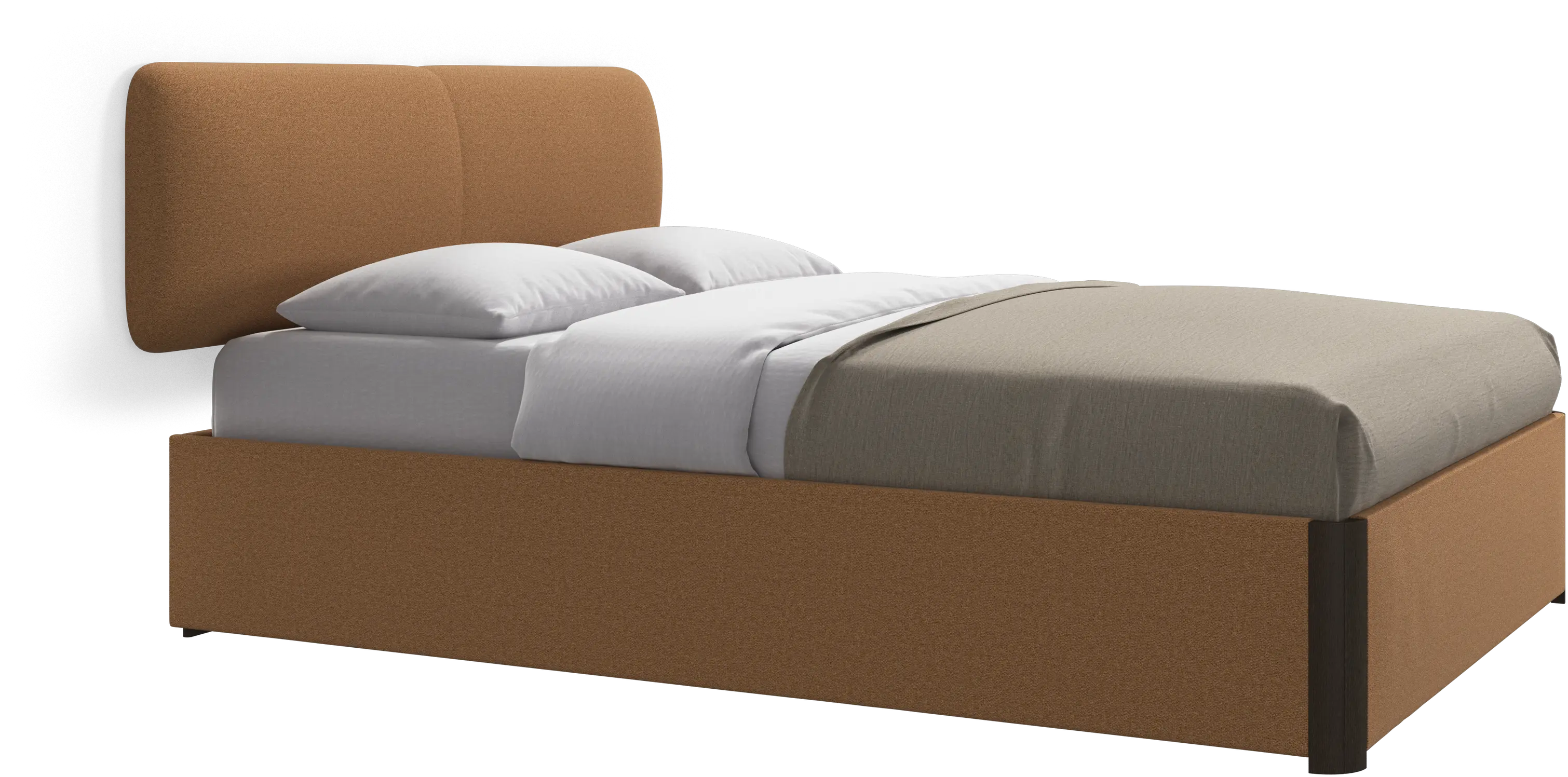 Element bed, wall-mounted headboard, with slats and storage solution, excl. mattress