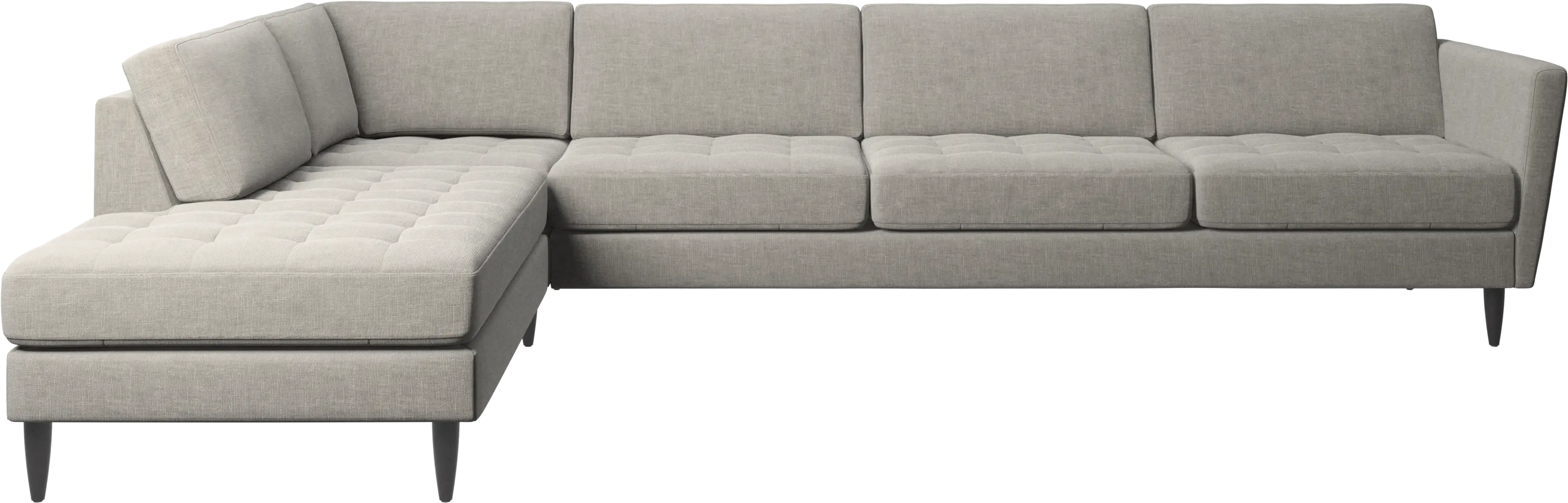 Osaka corner sofa with lounging unit, tufted seat