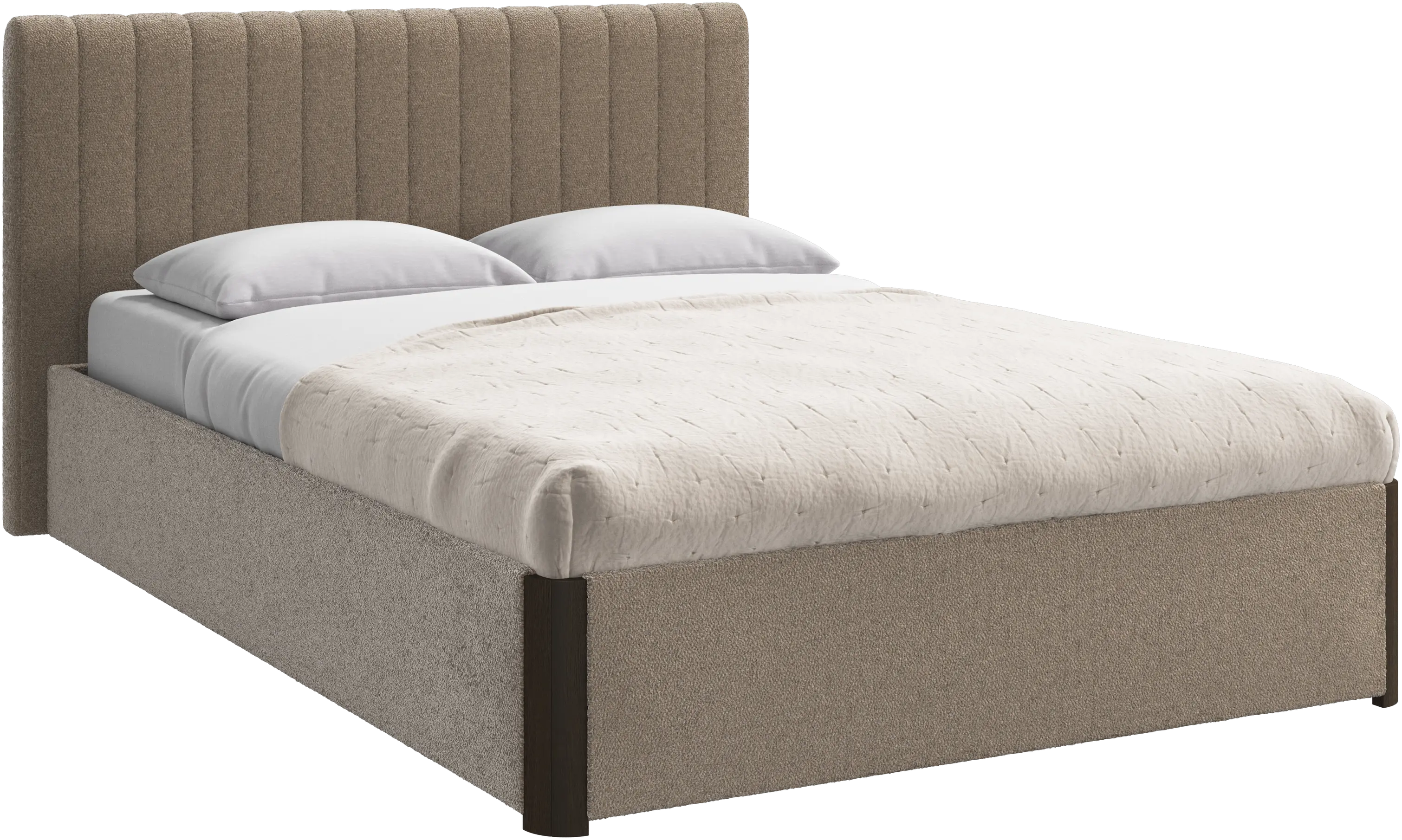 Element bed, bed-mounted headboard, with slats and storage solution, excl. mattress