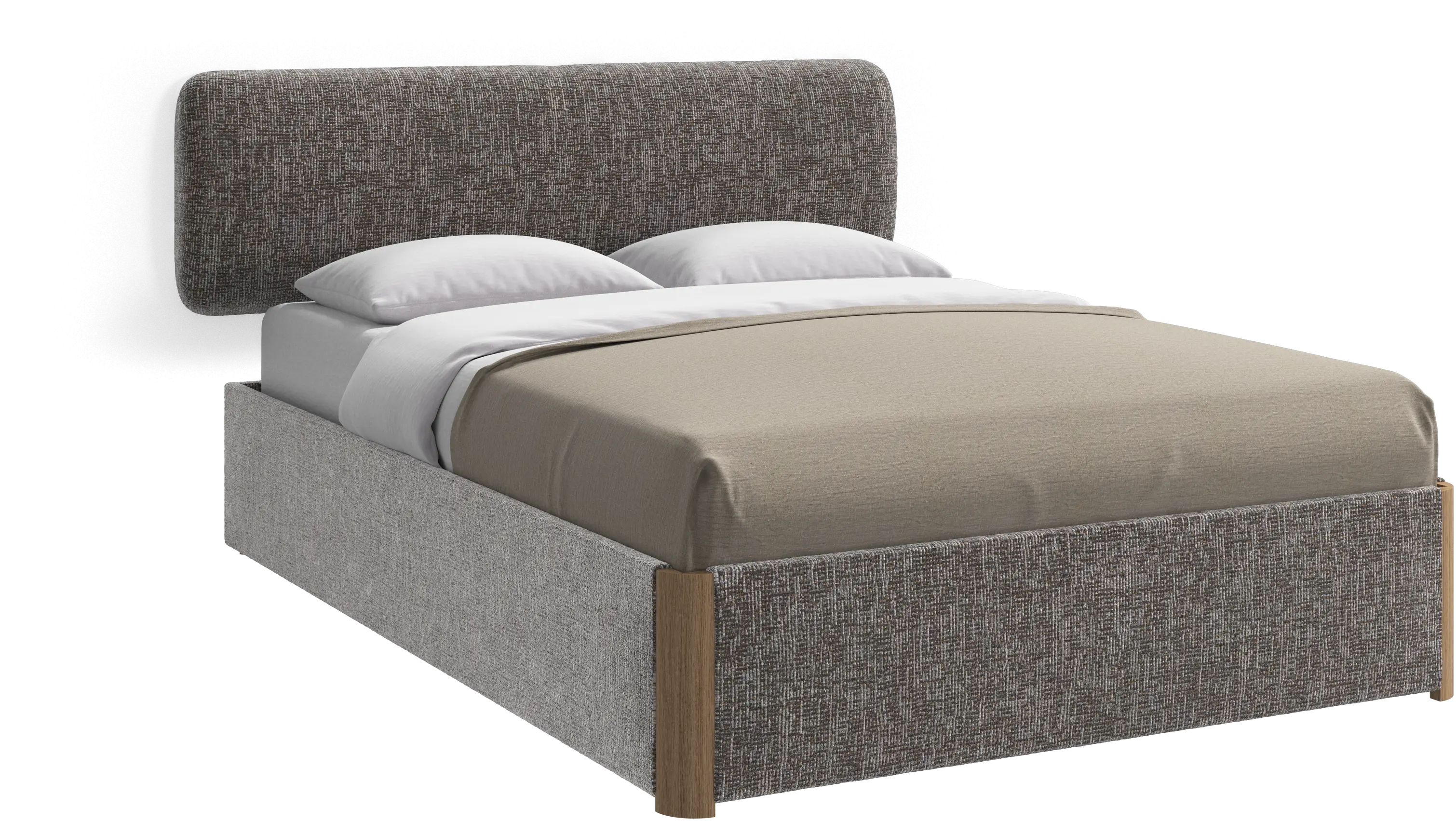 Element ベッド、壁取り付け型ヘッドボード、すのこ付きと収納ソリューション、マットレス別売り