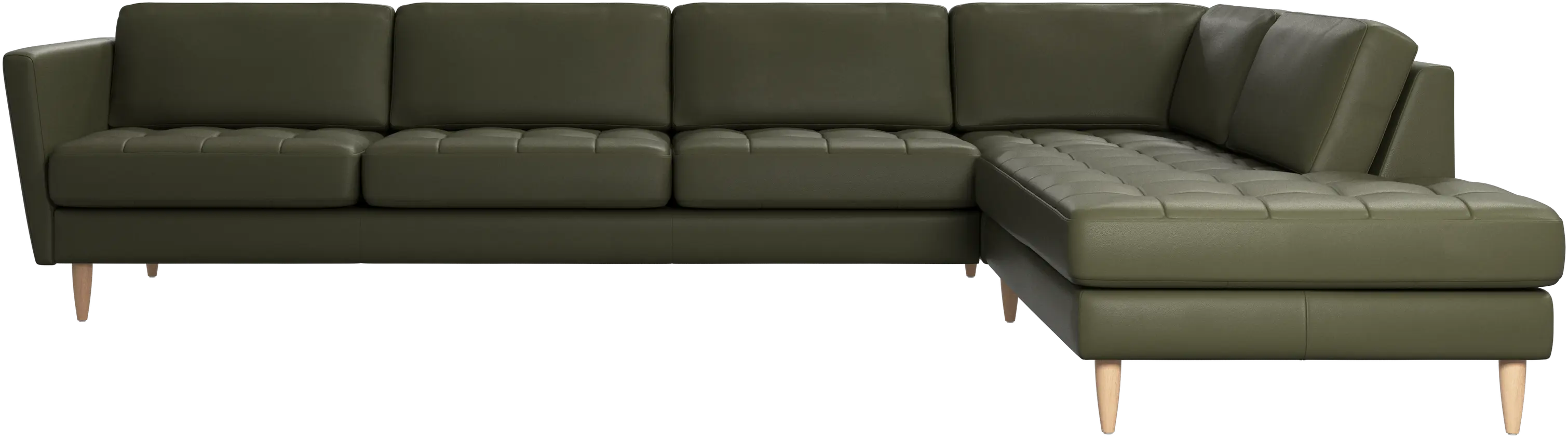 Osaka corner sofa with lounging unit, tufted seat