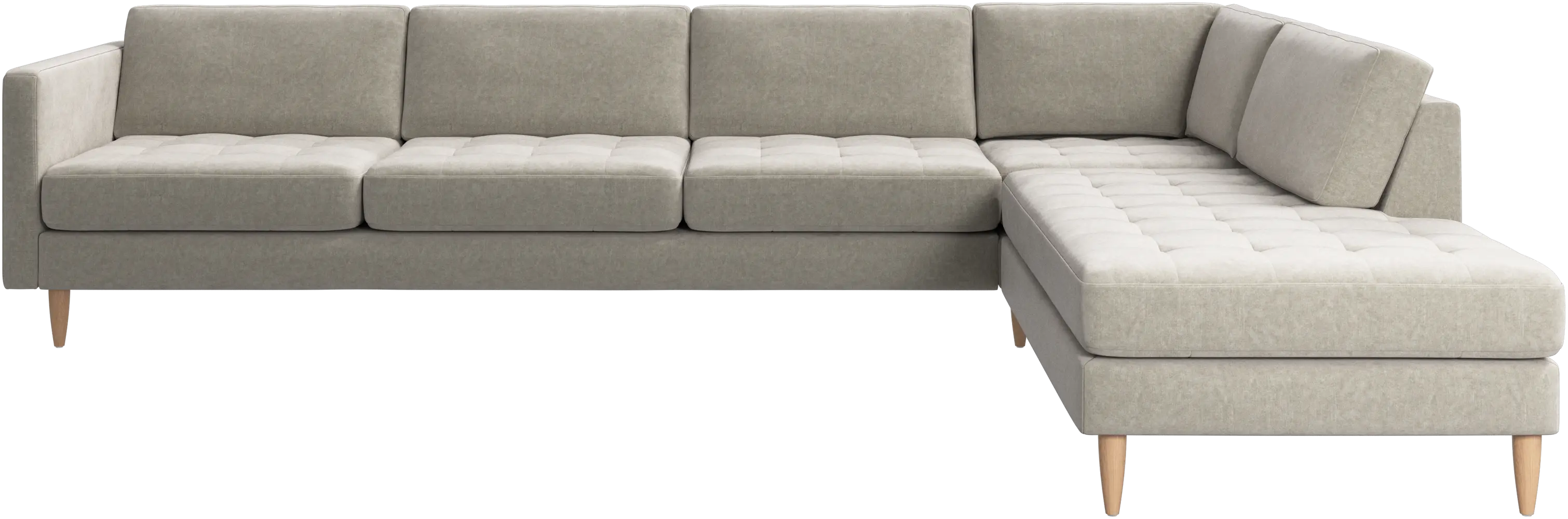 Osaka hörnsoffa med loungemodul, sits med sömmar
