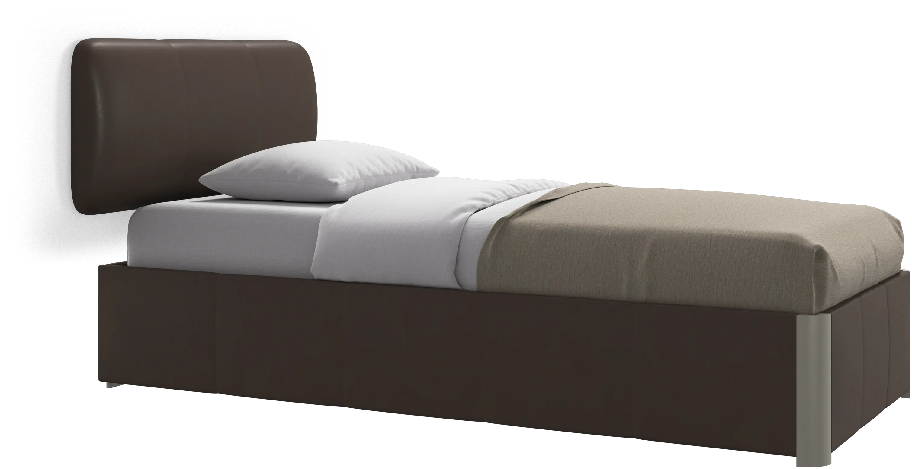 Element bed, wall-mounted headboard, with slats and storage solution, excl. mattress