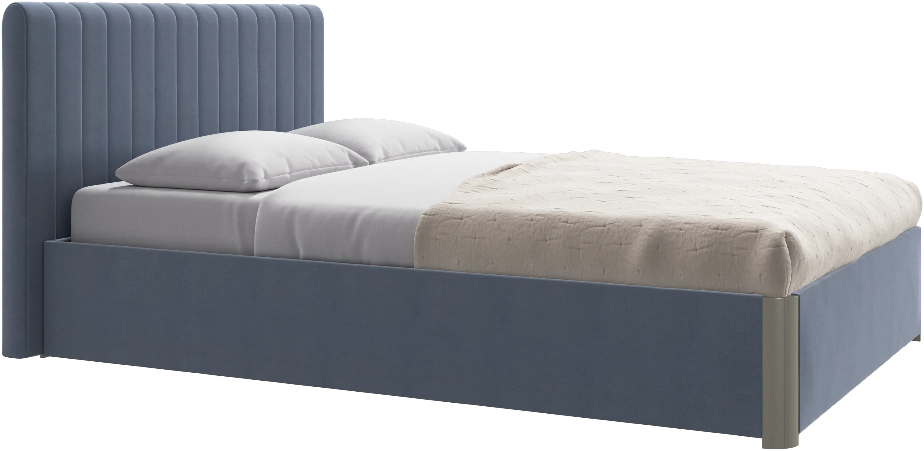 Element bed, bed-mounted headboard, with slats and storage solution, excl. mattress