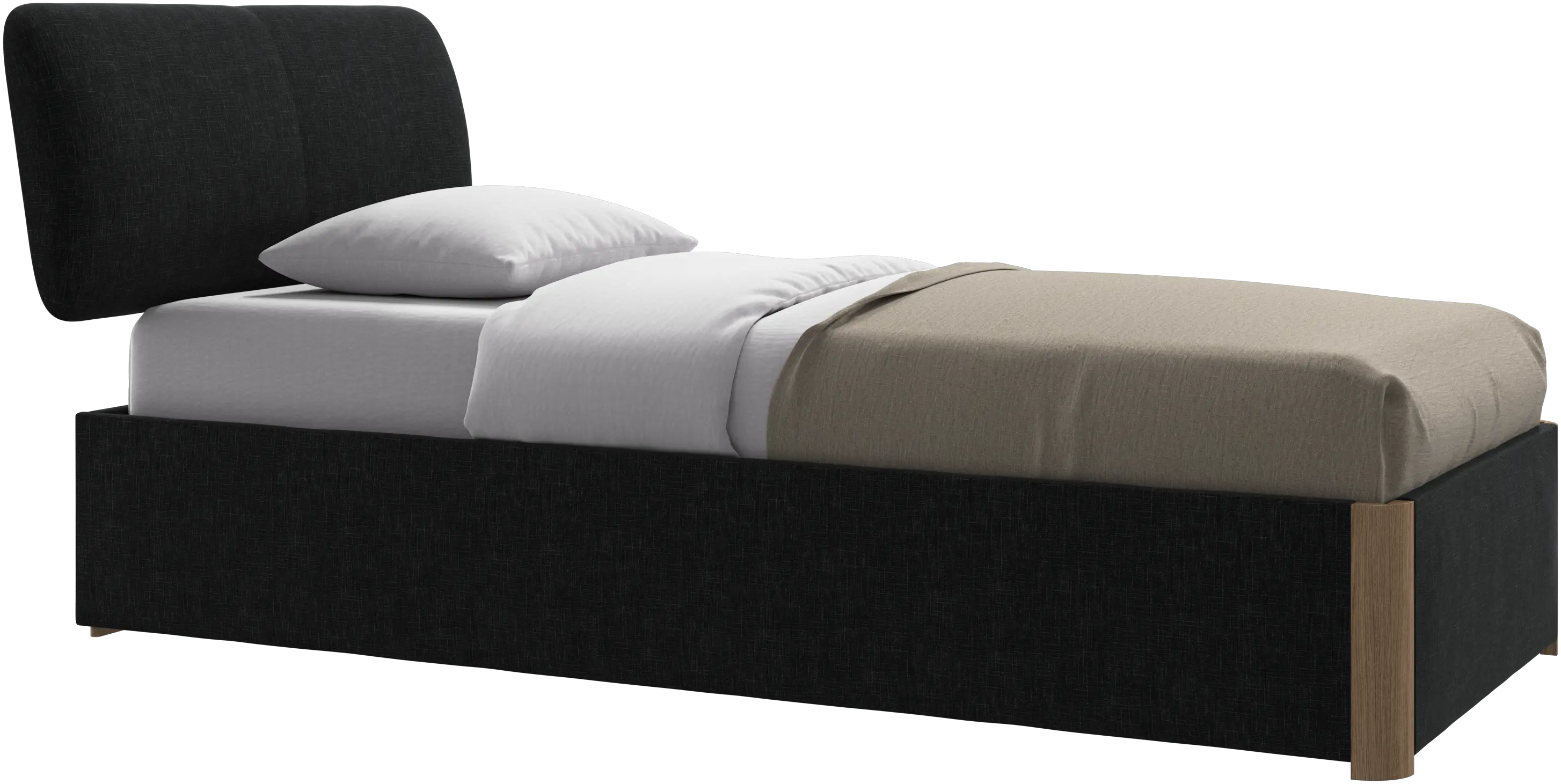 Element bed, bed-mounted headboard, with slats and storage solution, excl. mattress