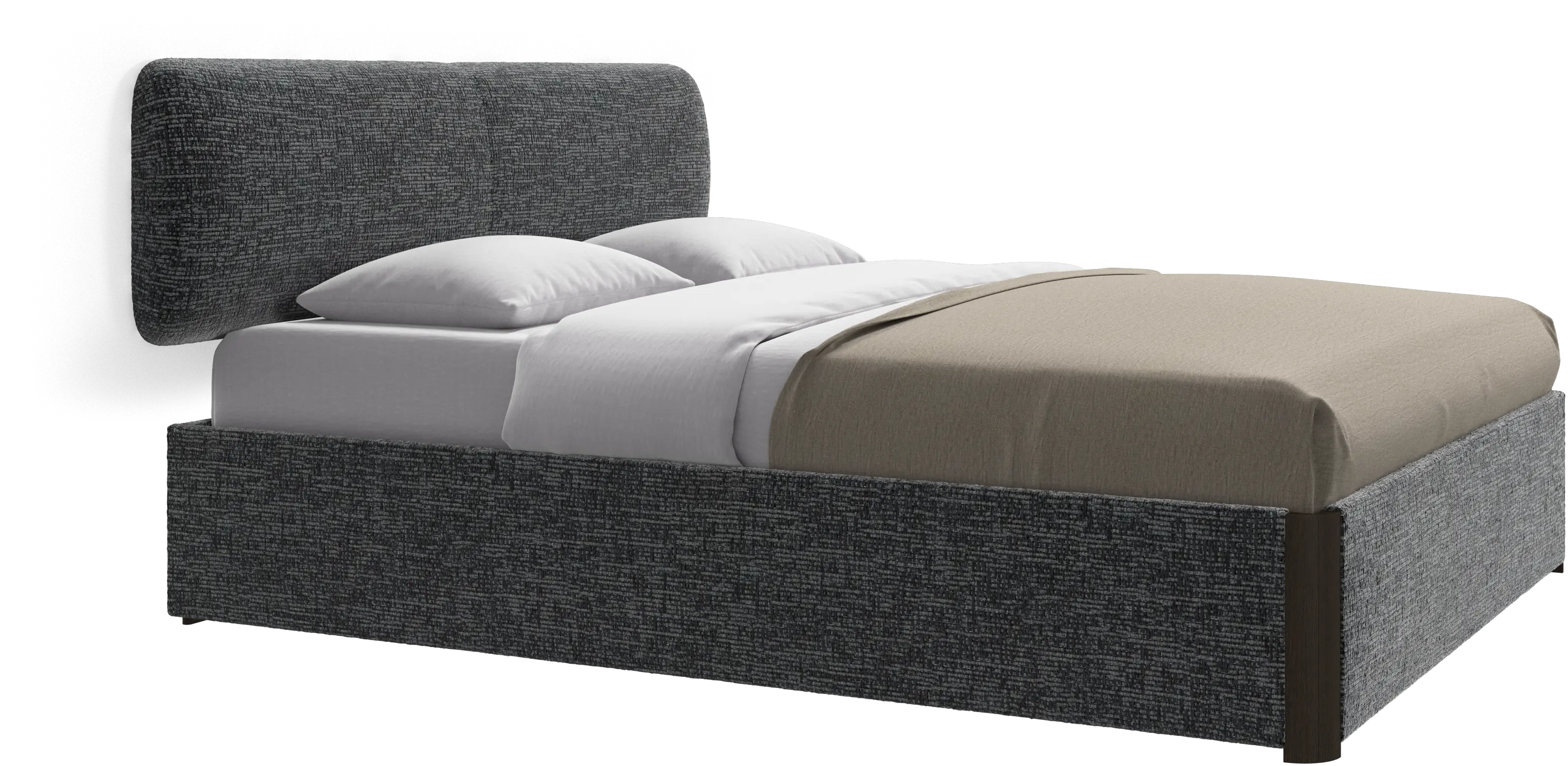 Element bed, wall-mounted headboard, with slats and storage solution, excl. mattress
