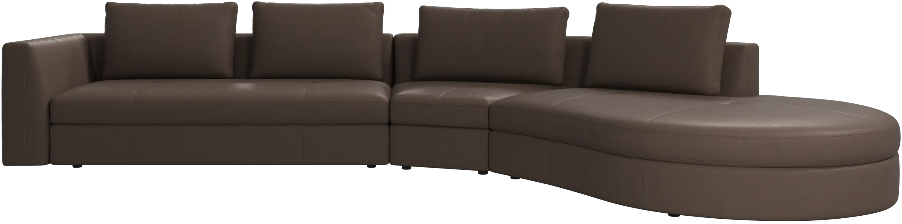 Bergamo sofa with round lounging unit,right
