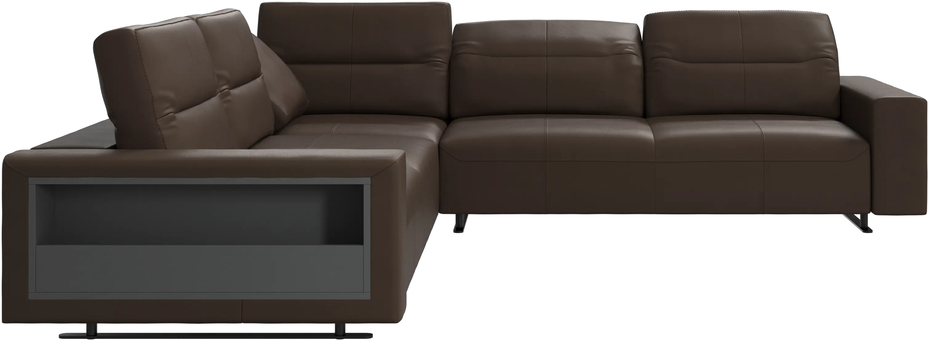 Hampton corner sofa with adjustable back and storage
