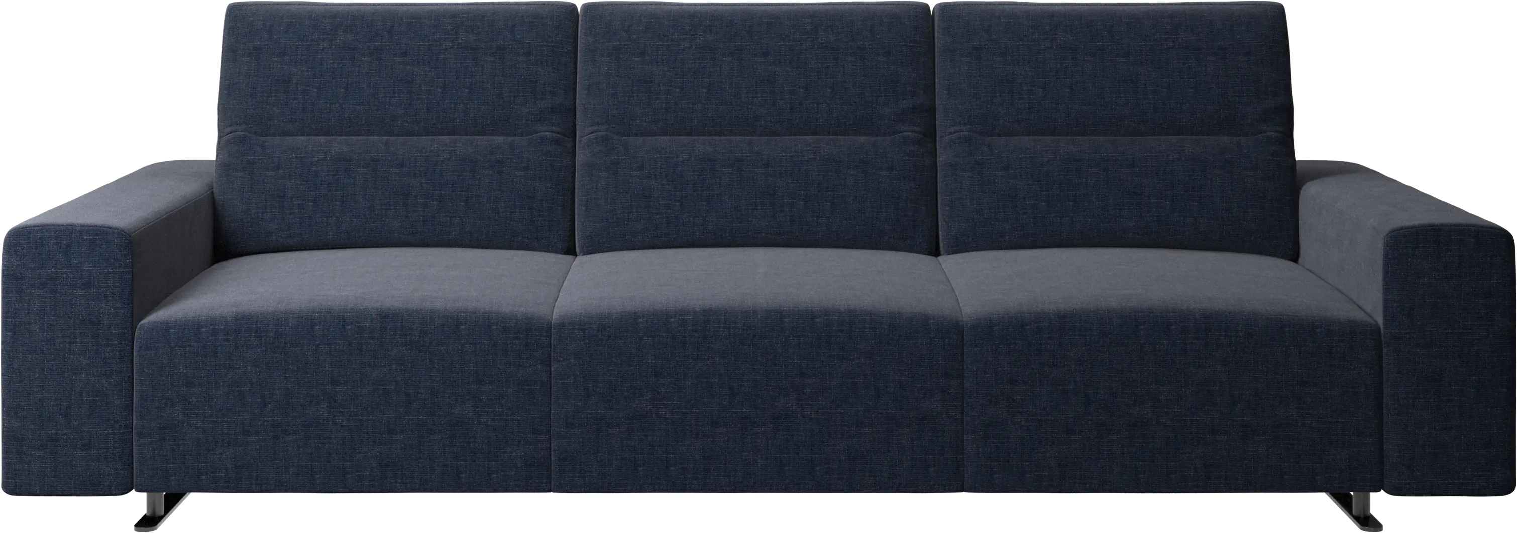 Sofa Hampton z regulowanym oparciem i schowkiem po prawej stronie