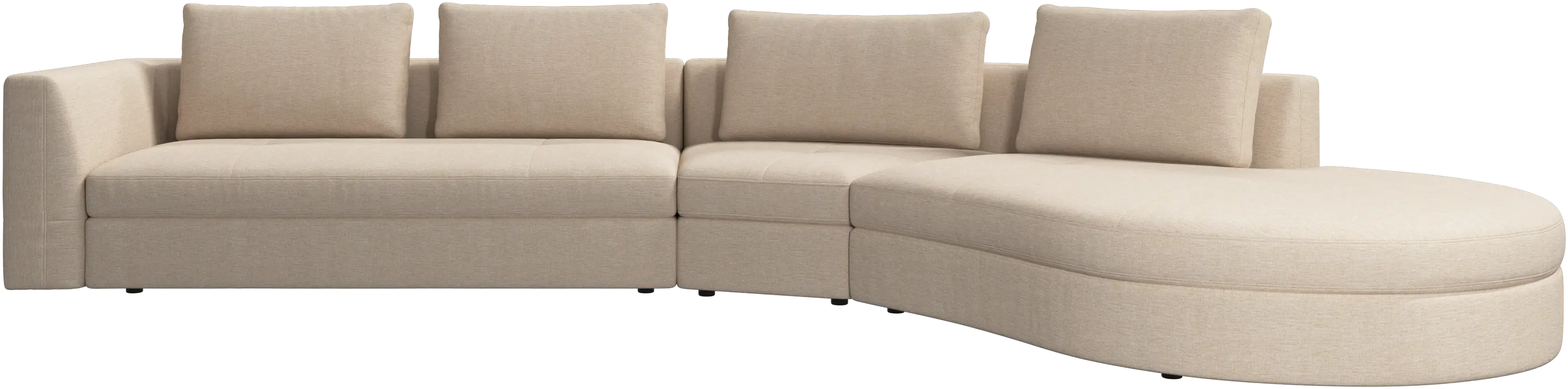 Bergamo sofa with round lounging unit,right