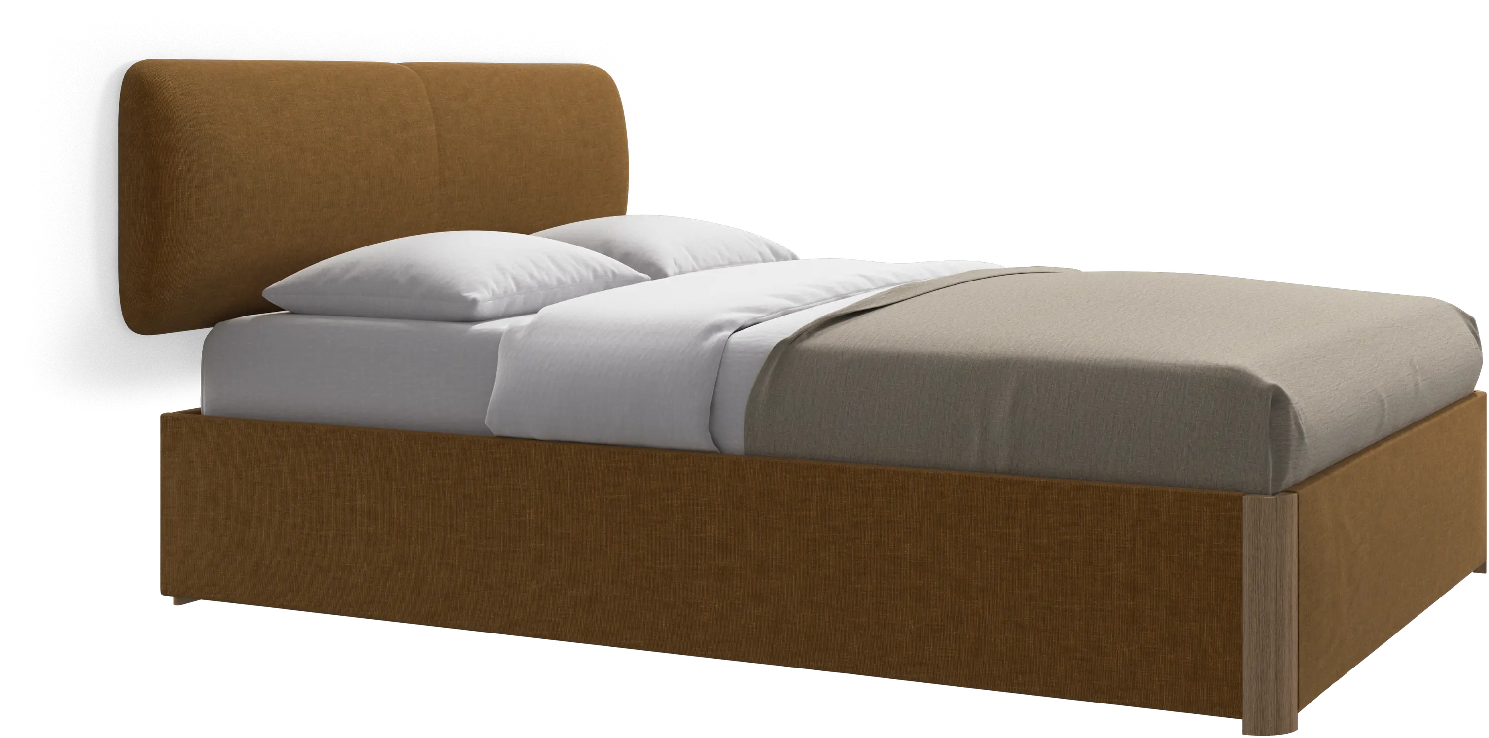 Element bed, wandgemonteerd hoofdbord, met latten, excl. matras