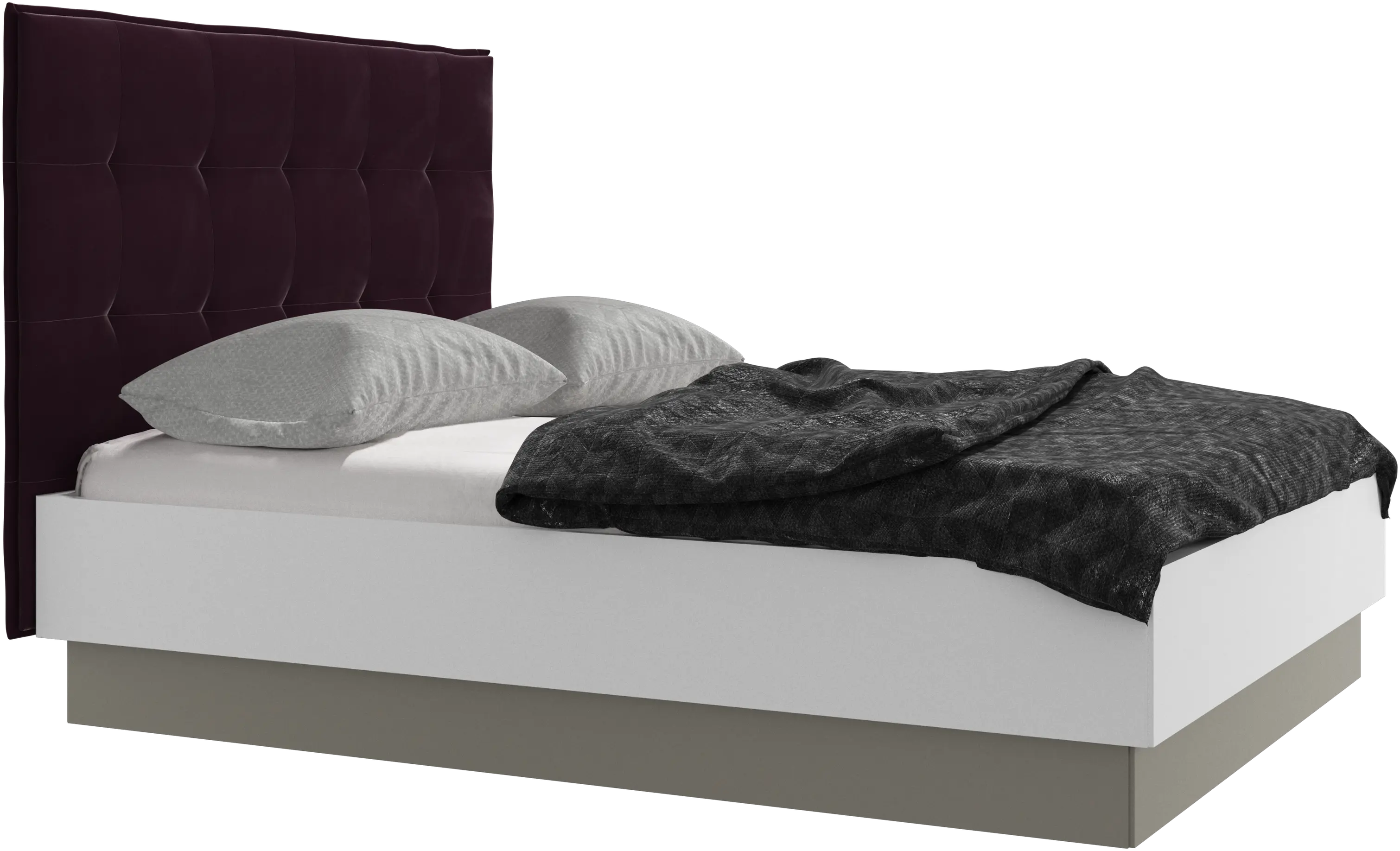 Lugano bed met opbergruimte en omhoogklappend frame en lattenbodem, excl. matras