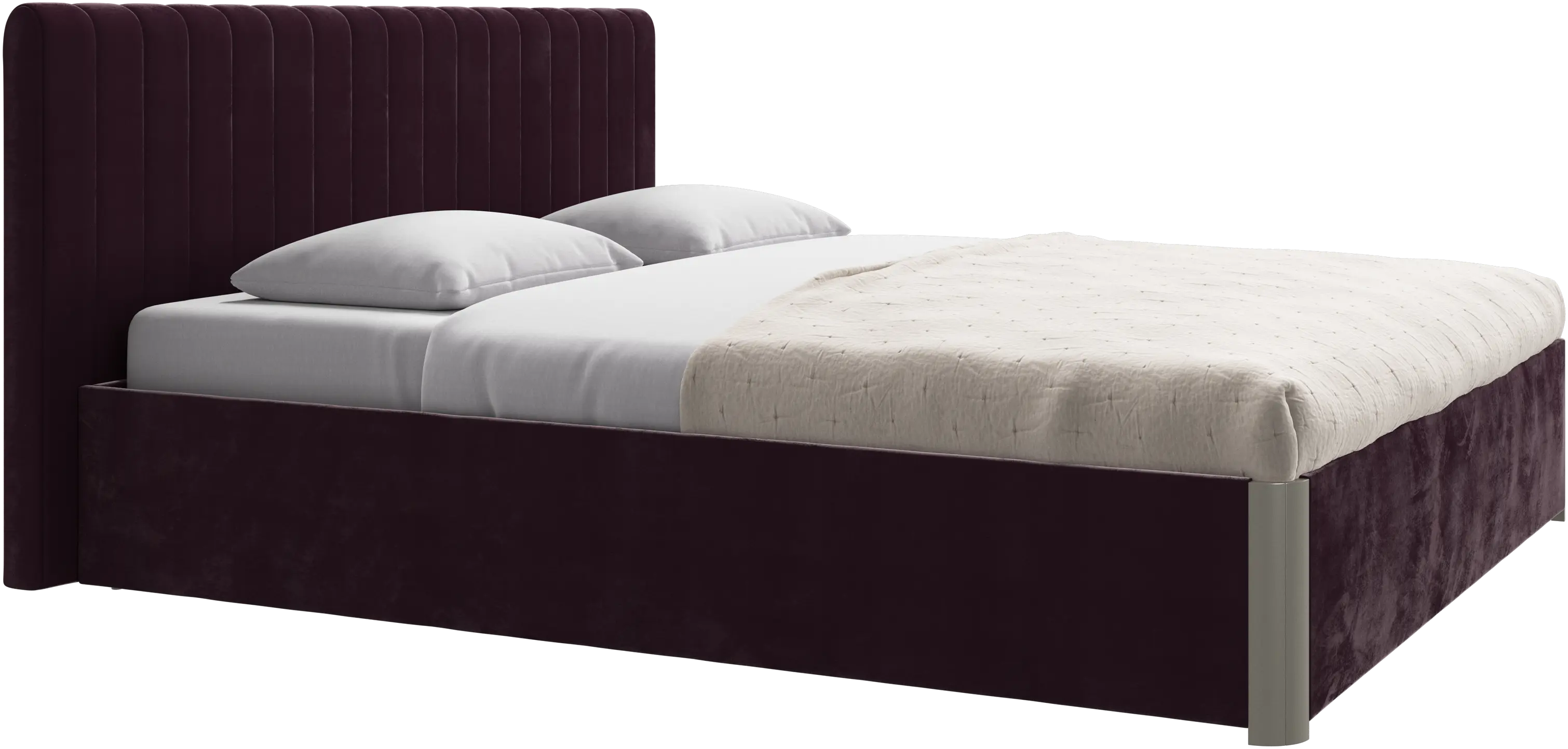 Element bed, bed-mounted headboard, with slats and storage solution, excl. mattress