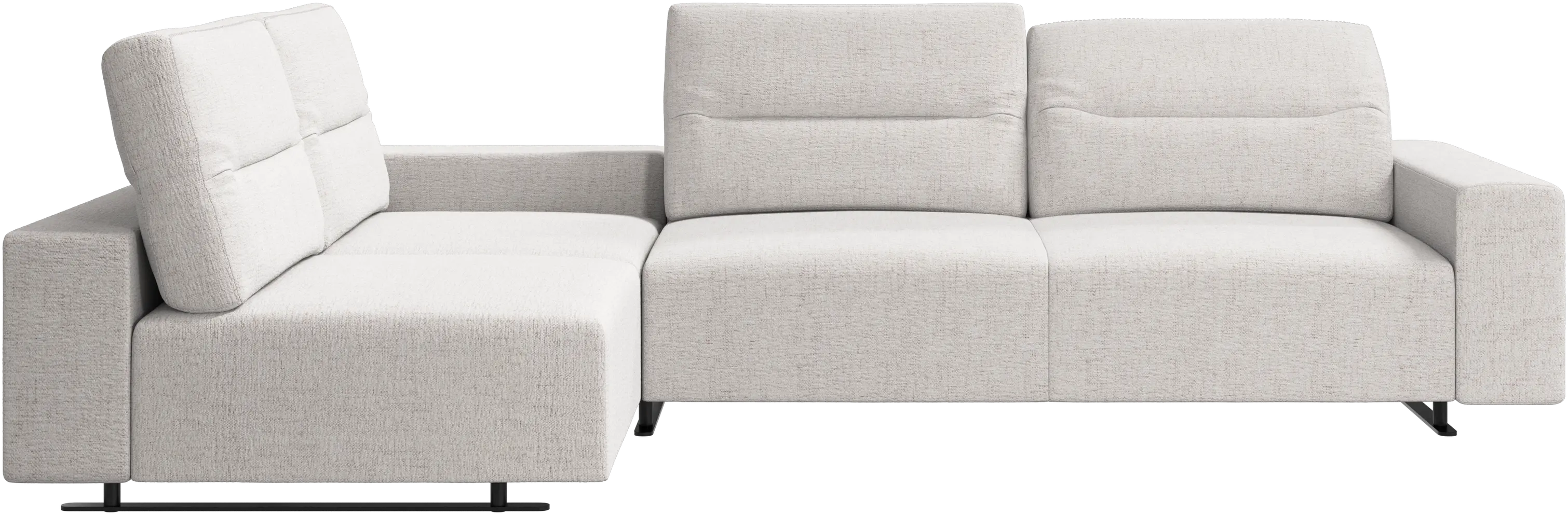 Hampton corner sofa with adjustable back and storage on right side
